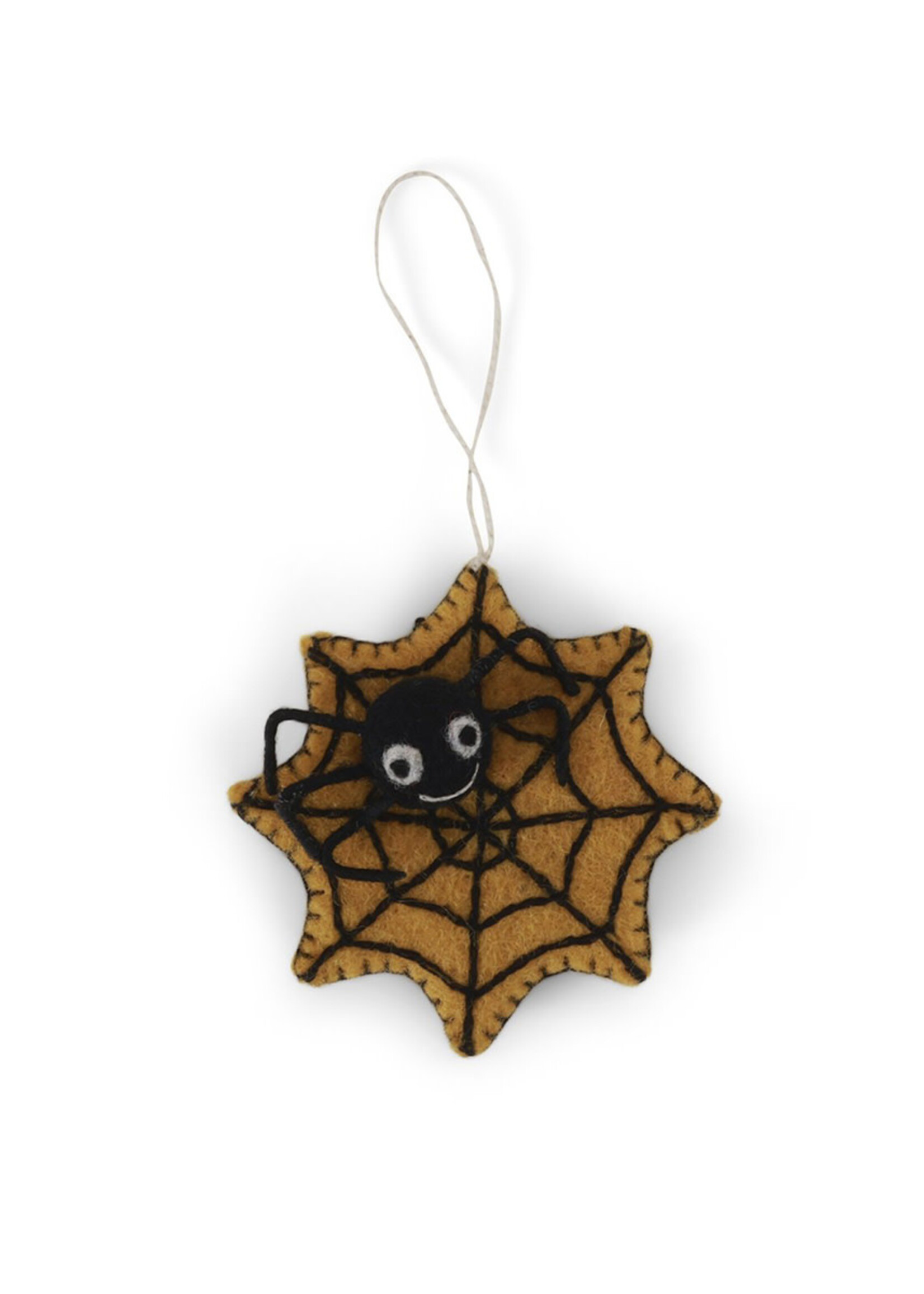 Gry and Sif Yellow Spider Web Felt Ornament