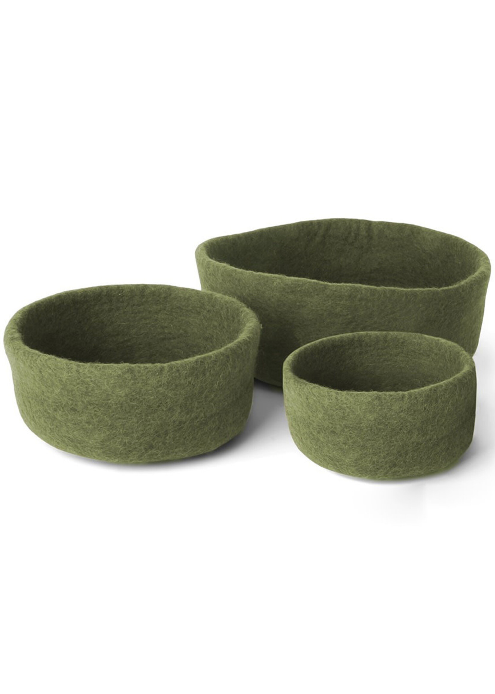 Gry and Sif Pine Green Felt Bowl
