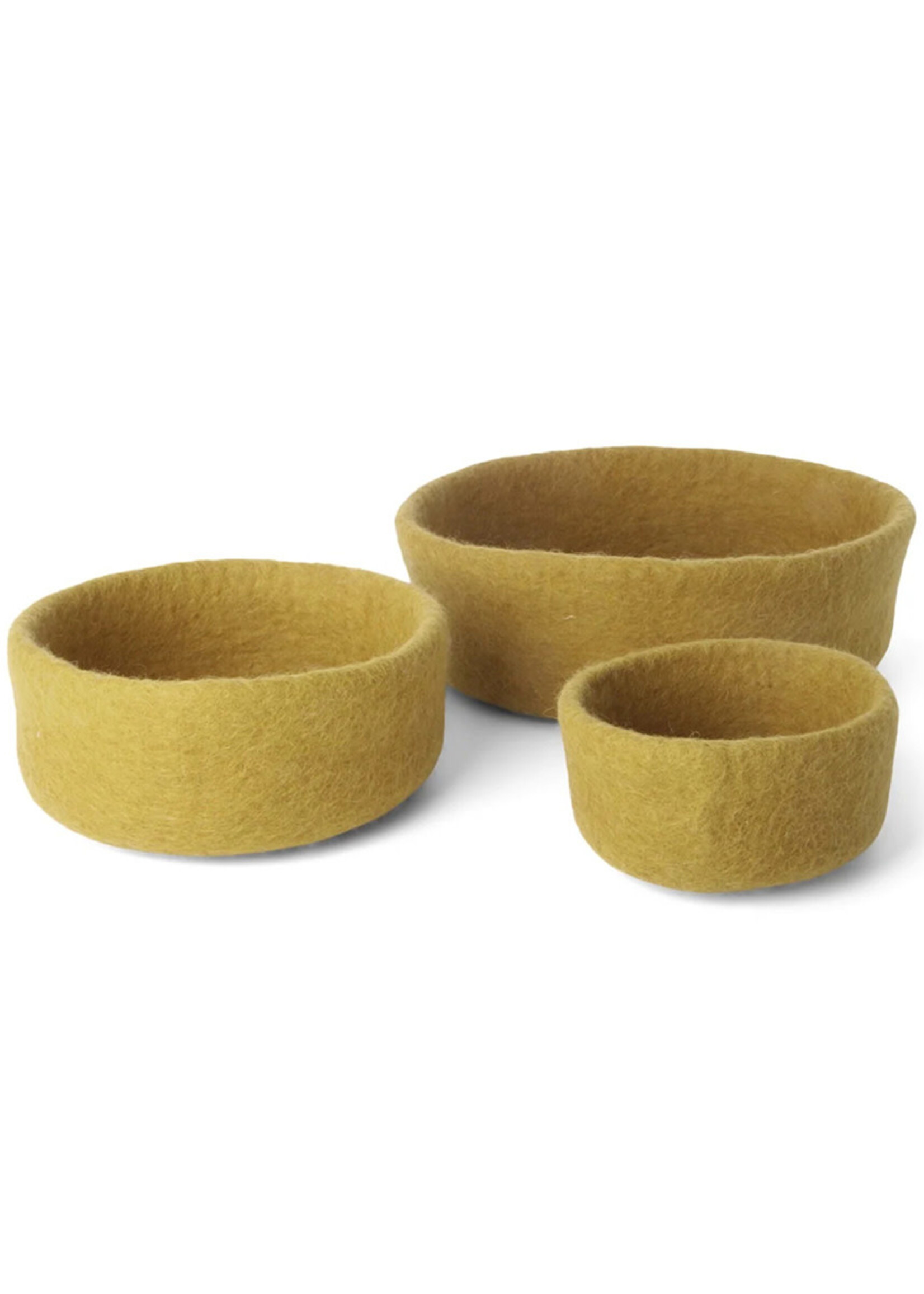 Gry and Sif Ochre Felt Bowl