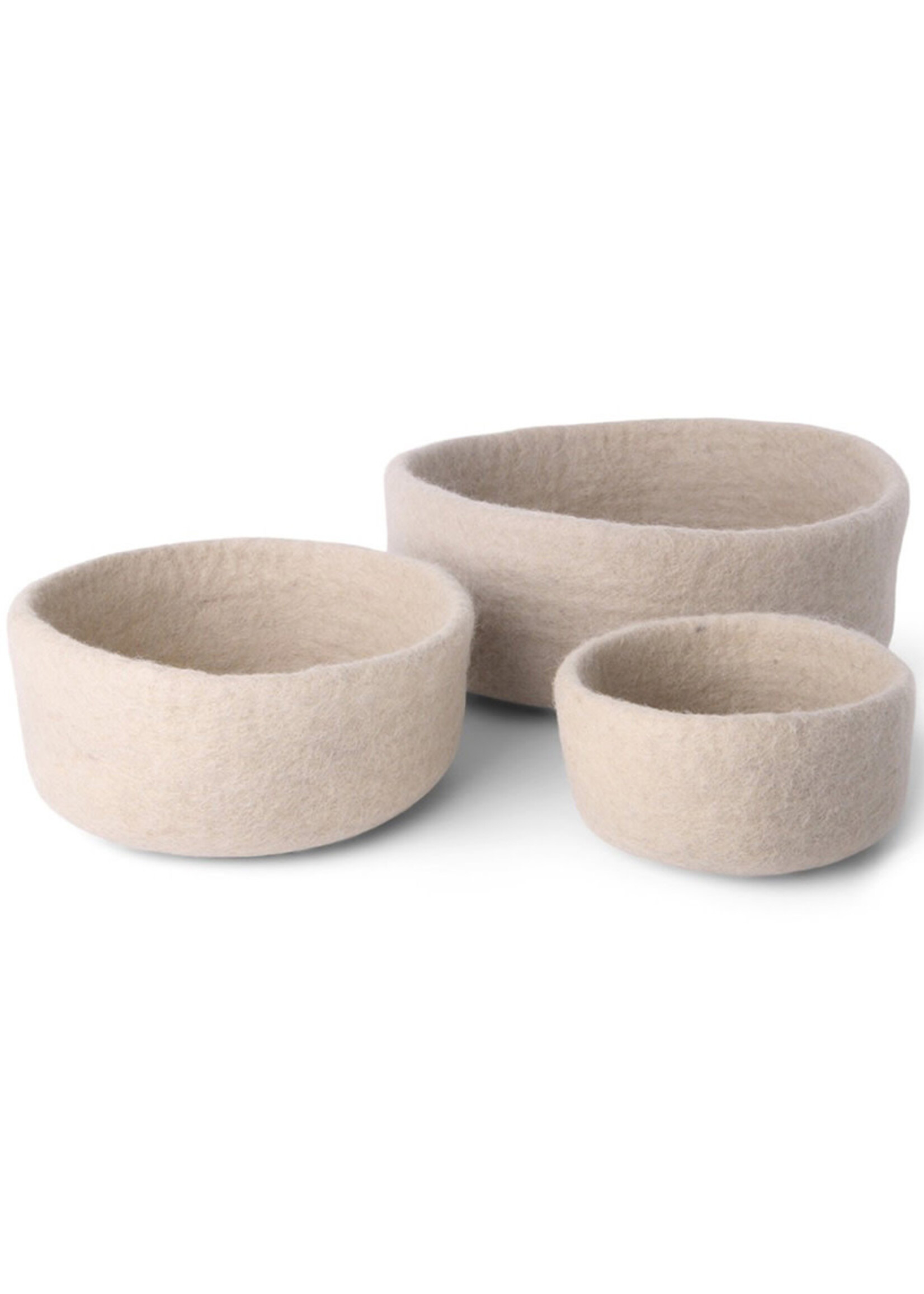 Gry and Sif Beige Felt Bowl