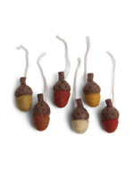 Gry and Sif Rusty Red Felt Acorn Ornament Set