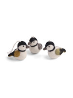 Gry and Sif Black Felt Sparrow Ornament Set