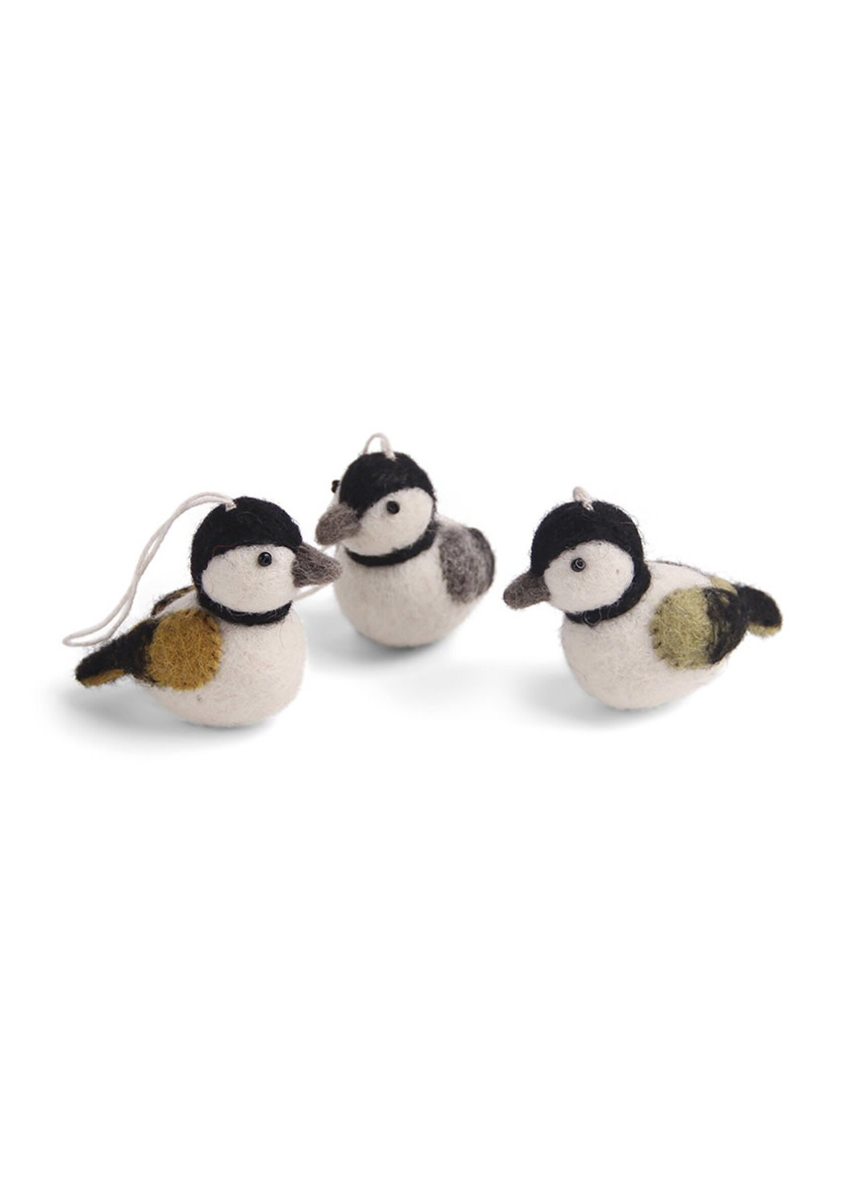 Gry and Sif Black Felt Sparrow Ornament Set