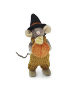 Gry and Sif Felt Grey Mouse Ornament - Pumpkin