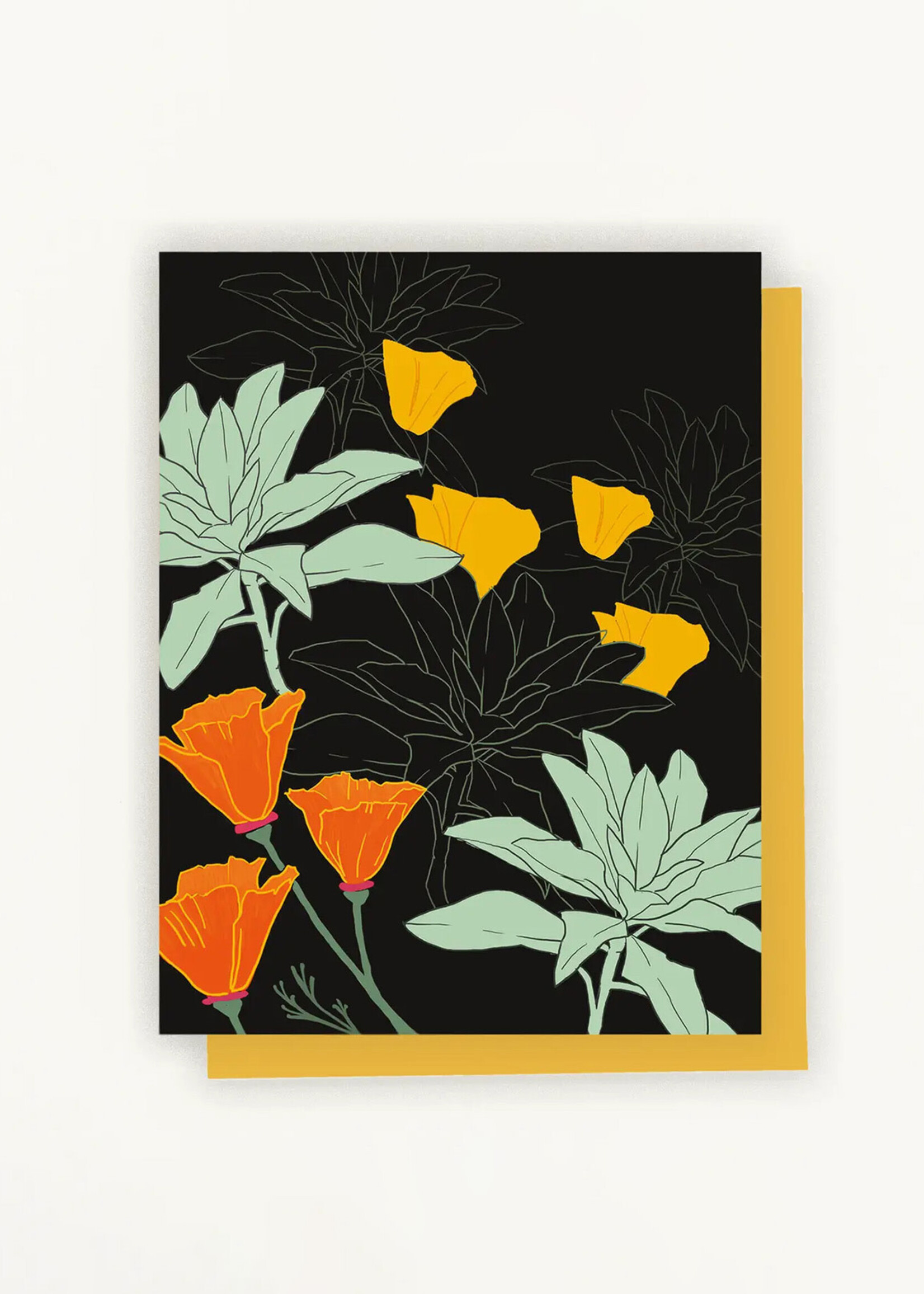 Lesley Goren Studio California Poppies & White Sage Card