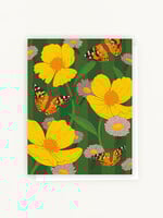 Lesley Goren Studio Bush Poppy Waltz Butterflies Card