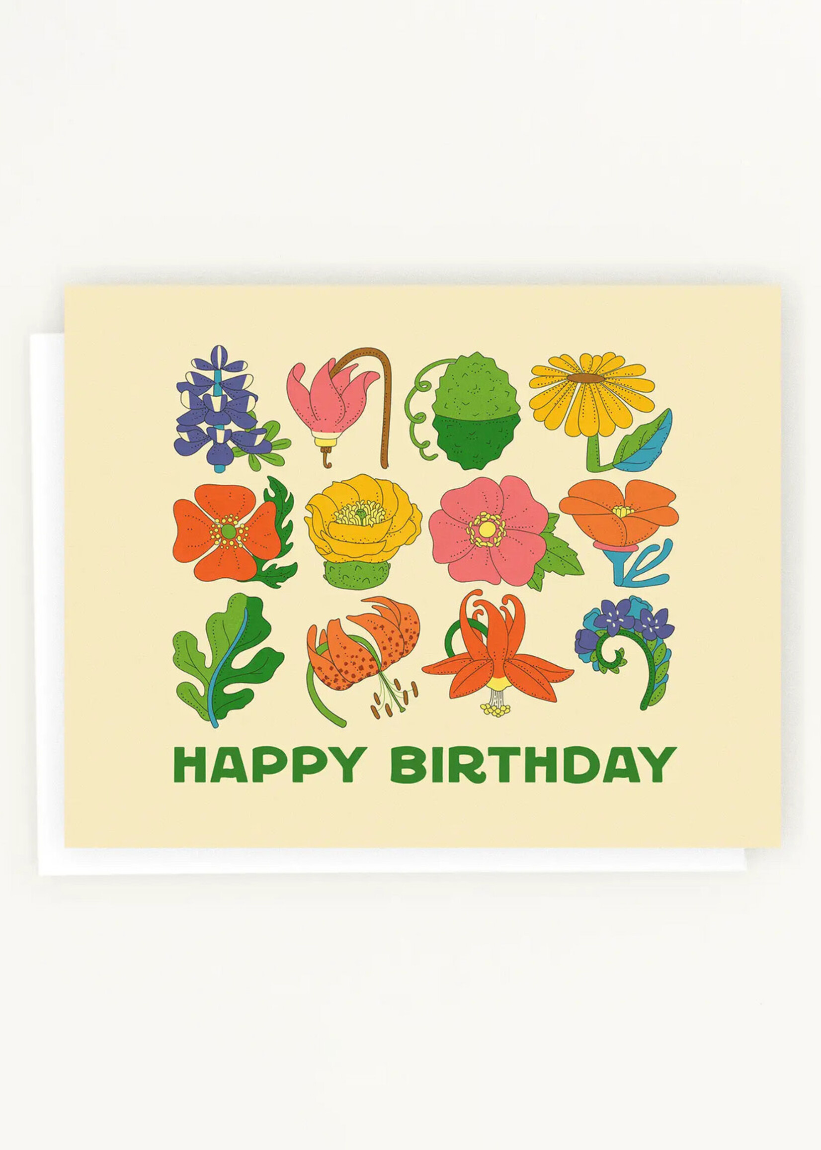 Lesley Goren Studio Many Birthday Wishes Flower Card
