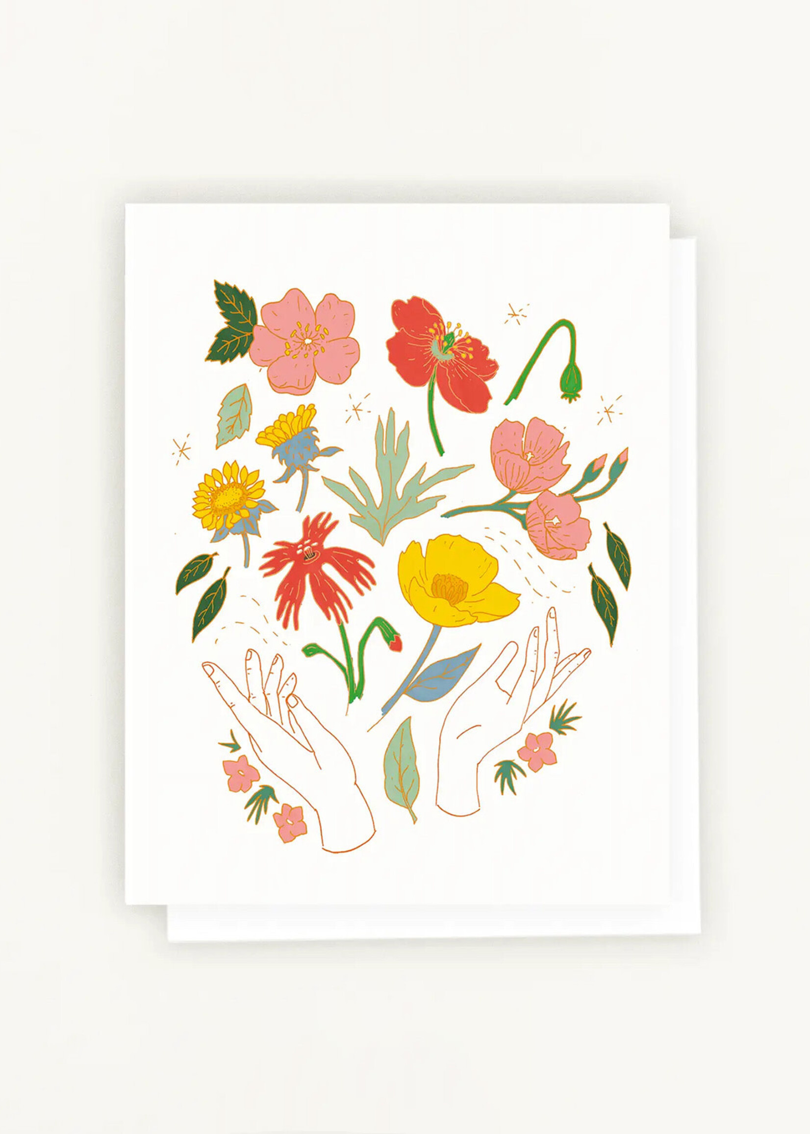 Lesley Goren Studio Hands and Flowers Card