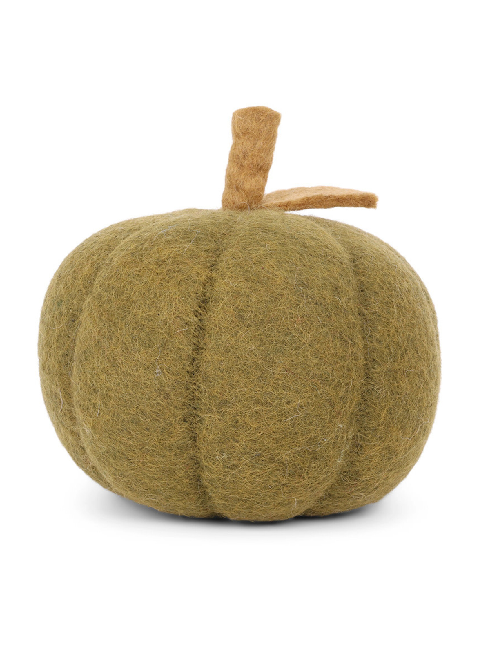 Gry and Sif 6" Green Felt Pumpkin