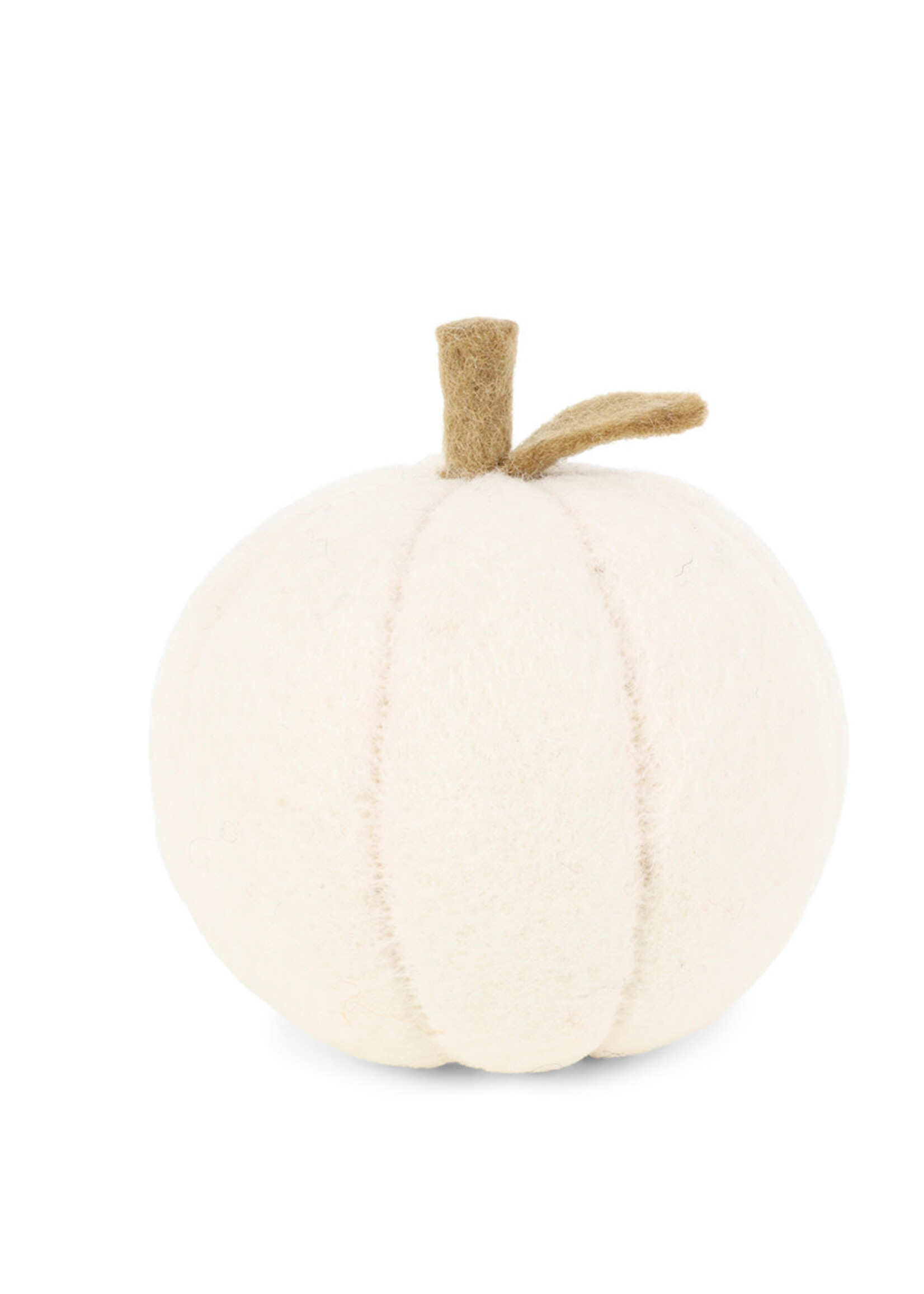 Gry and Sif 5" White Felt Pumpkin