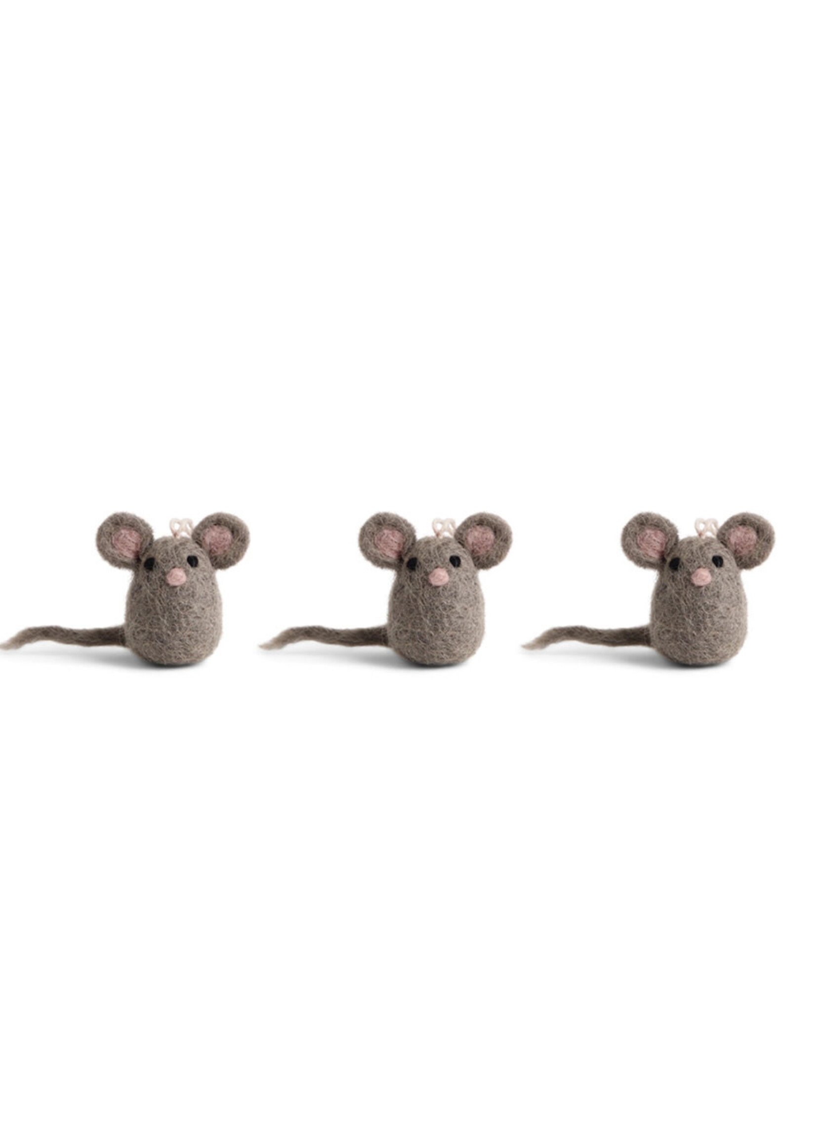 Gry and Sif Mini Felt Mice Ornament Set