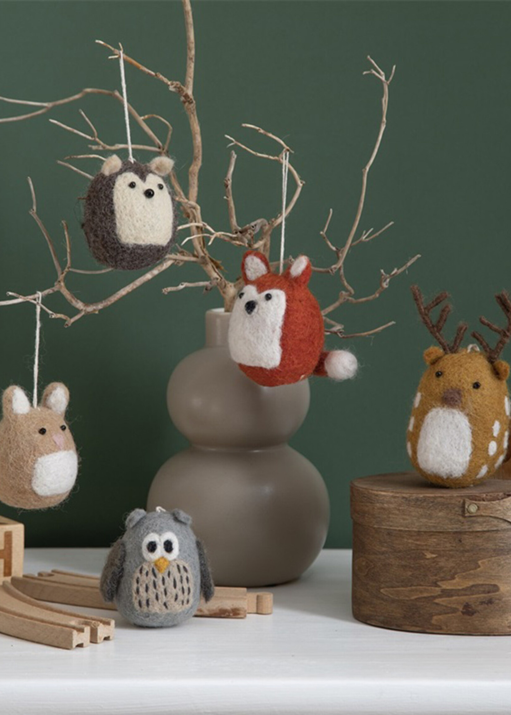 Gry and Sif Small Fox Felt Ornament