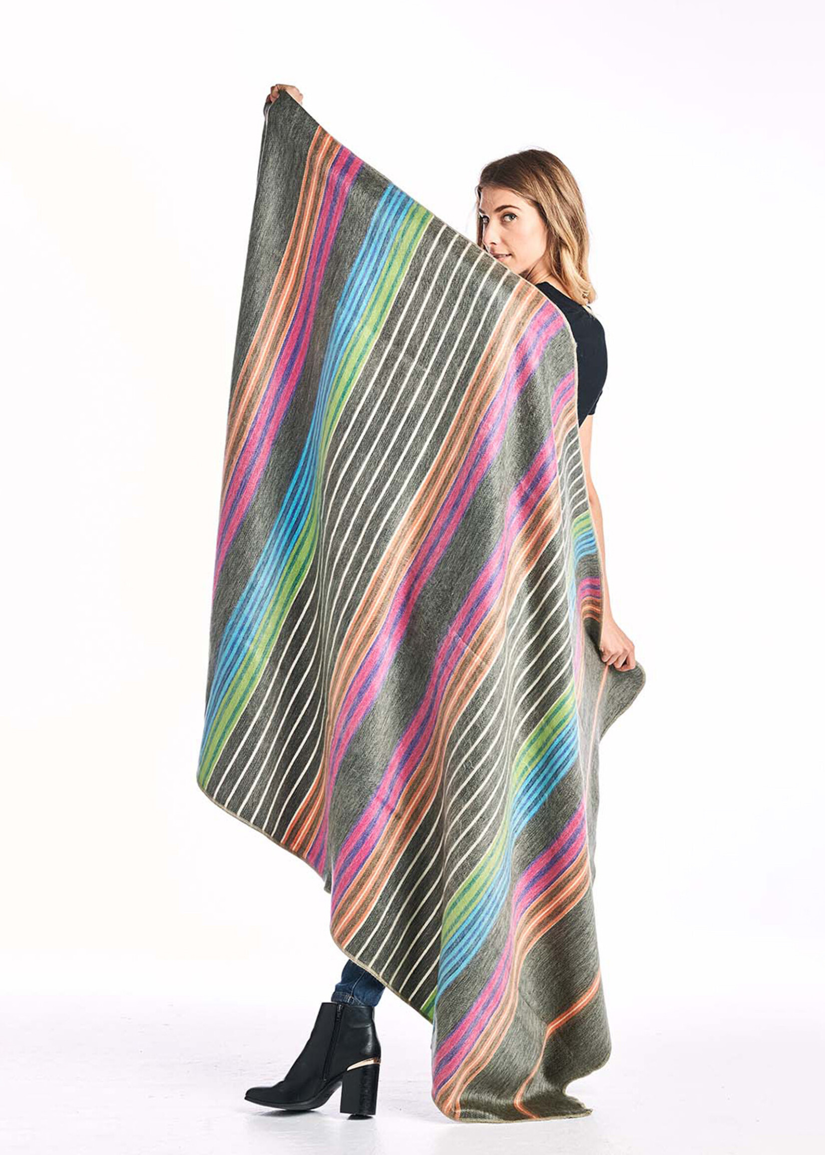 Shupaca Alpaca Alpaca Throw Blanket 45in x 70in - Fireworks