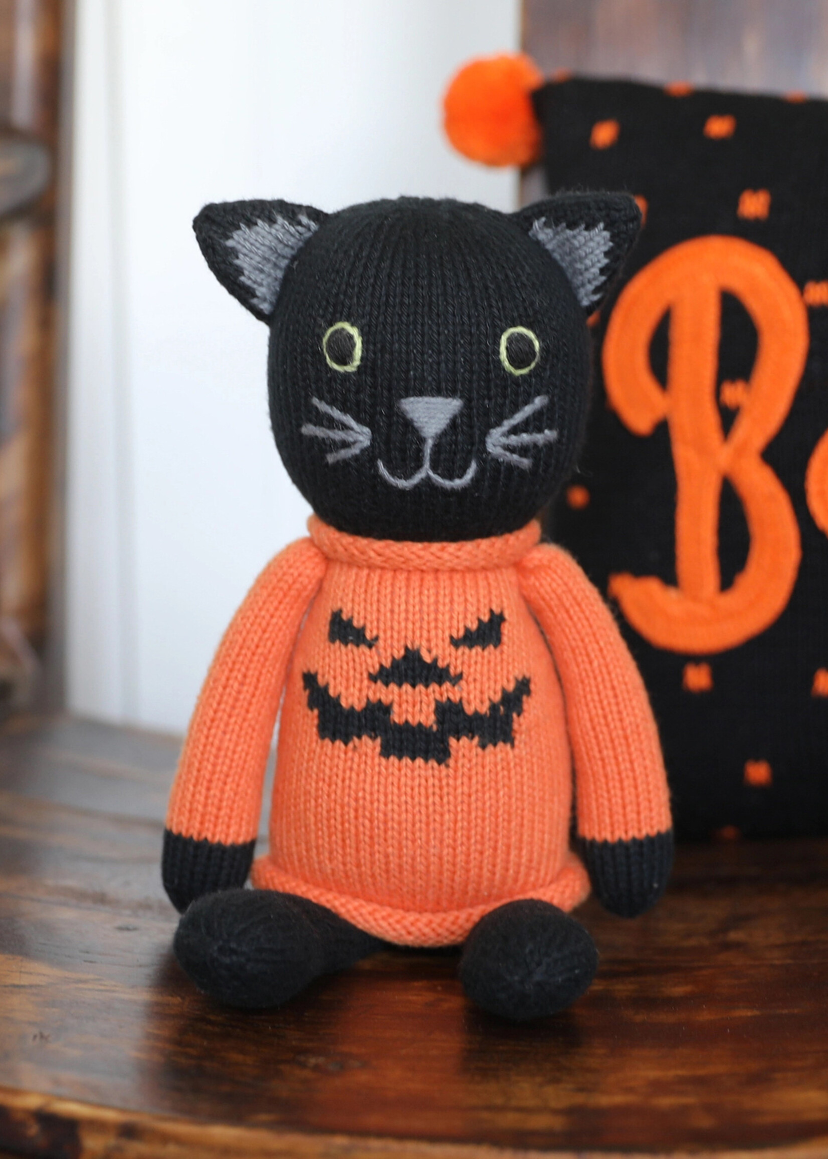 Melange Collection Knit Halloween Cat Stuffed Animal