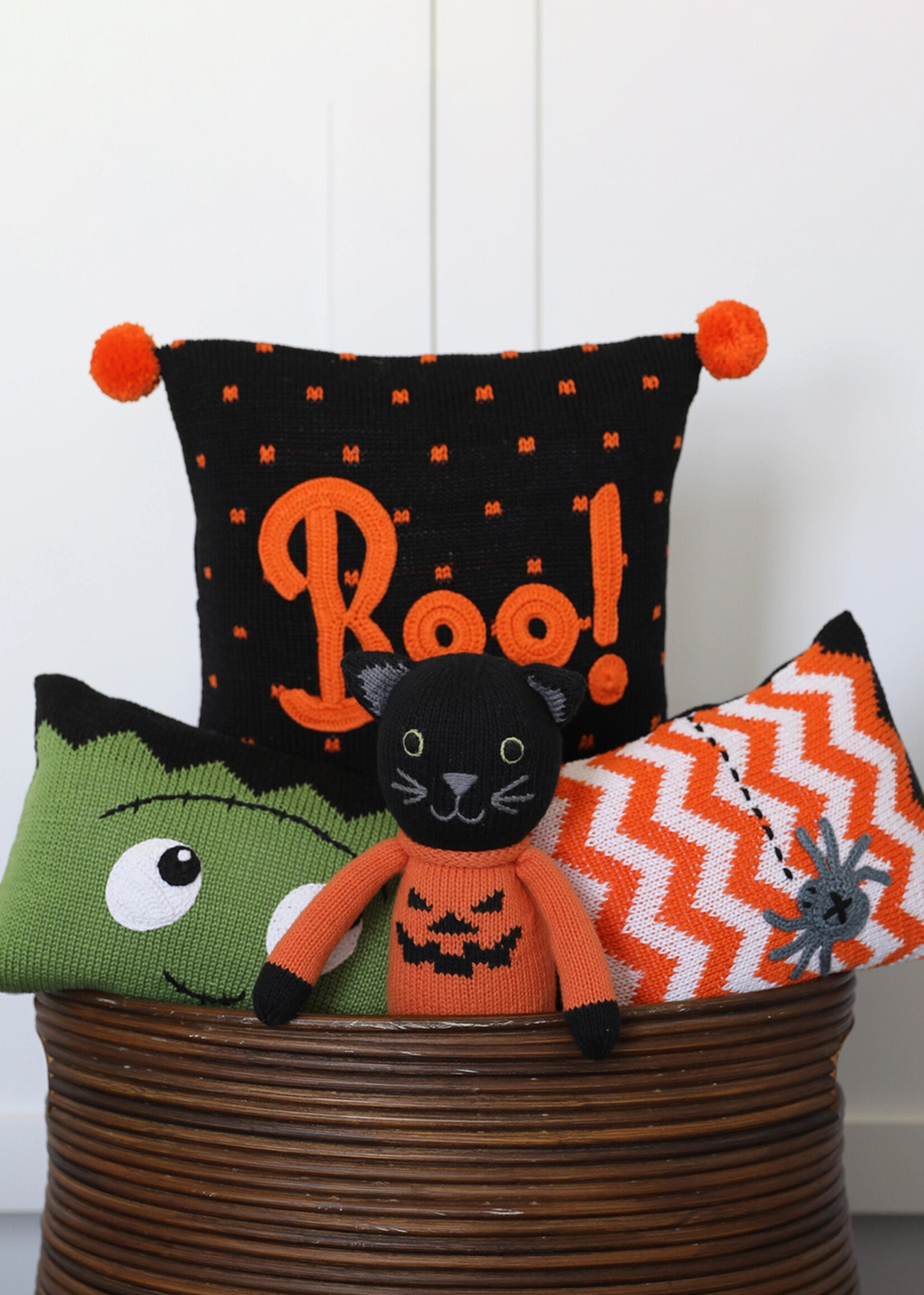 Melange Collection Knit Halloween Cat Stuffed Animal