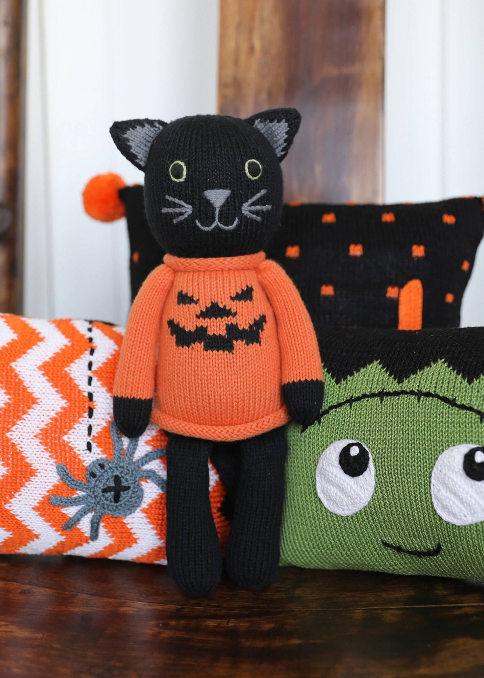 Melange Collection Knit Halloween Cat Stuffed Animal