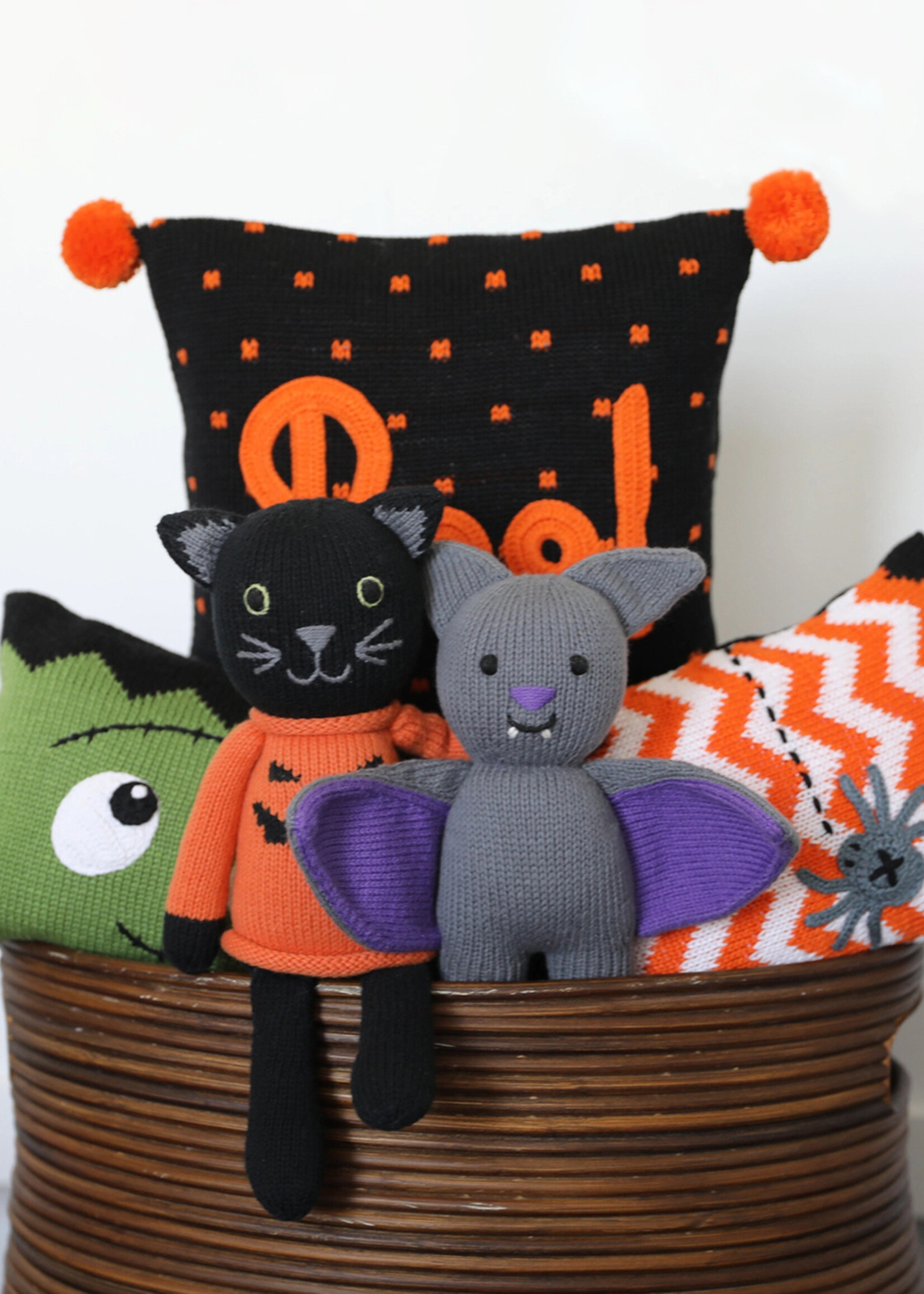 Melange Collection Knit Halloween Cat Stuffed Animal