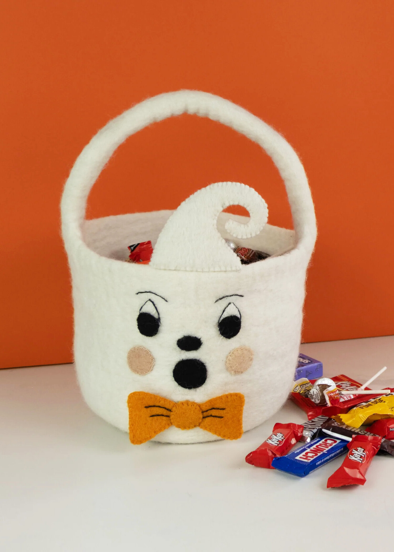 Global Goods Partners Felt Bucket - Halloween Ghost
