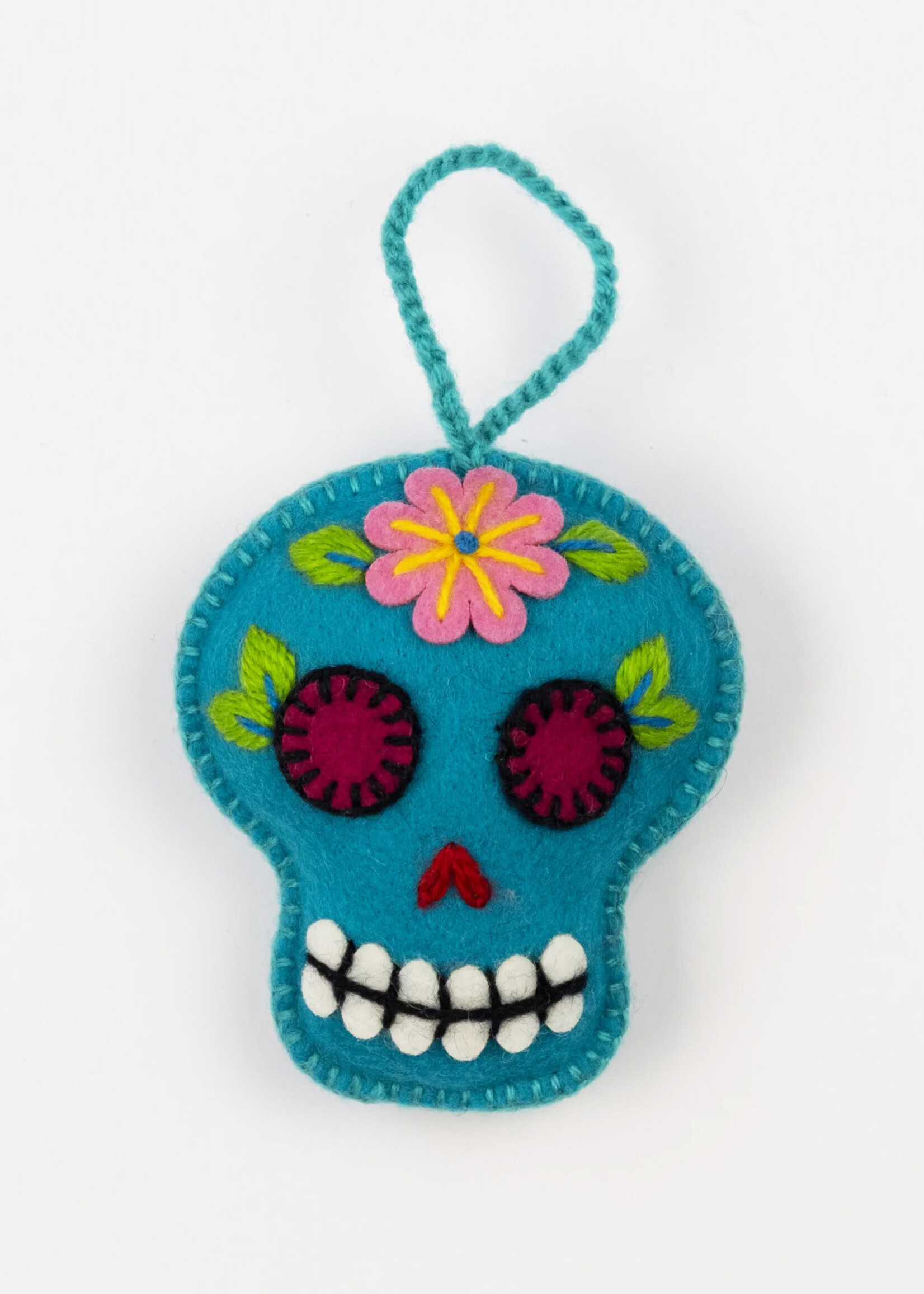 Global Goods Partners Sugar Skull Felt Ornament