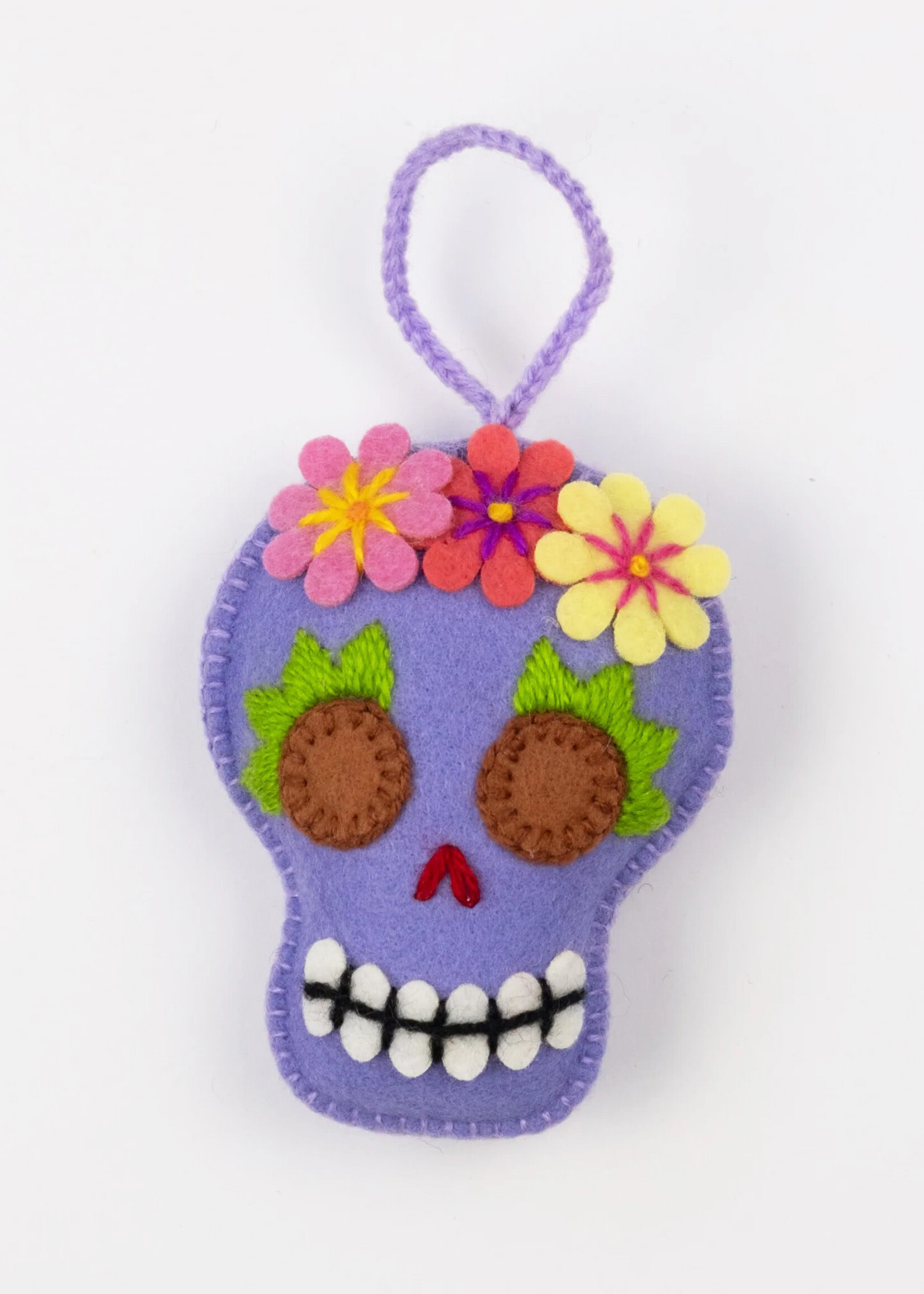 Global Goods Partners Sugar Skull Felt Ornament