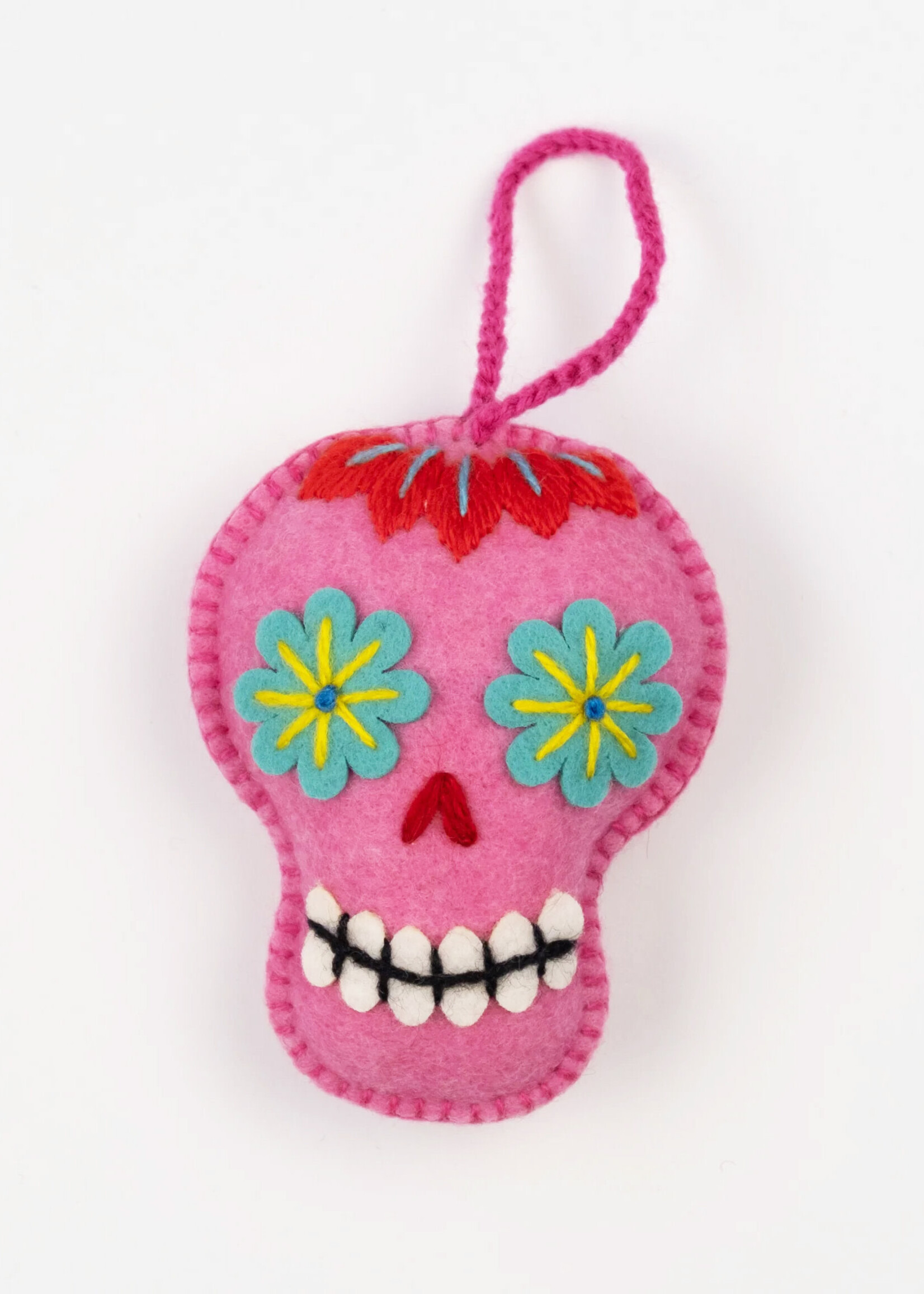 Global Goods Partners Sugar Skull Felt Ornament