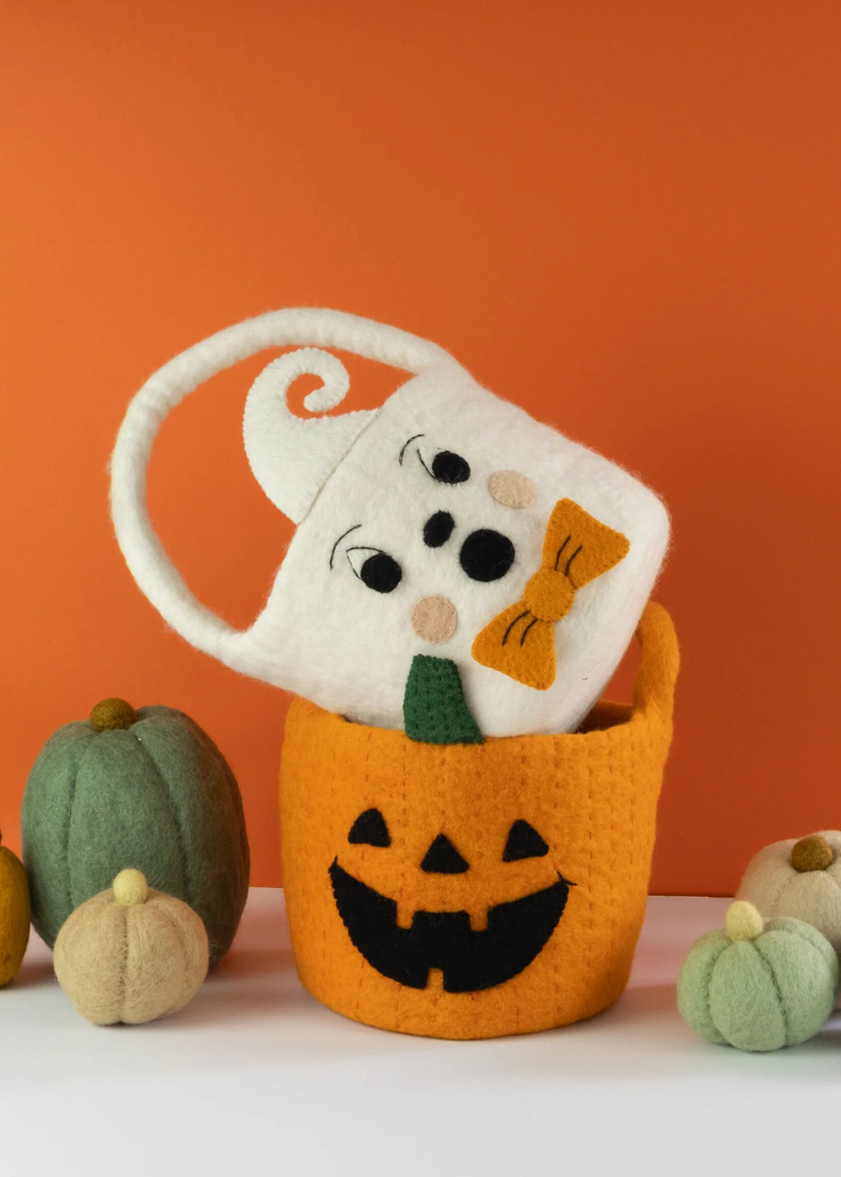 Global Goods Partners Felt Bucket - Halloween Ghost