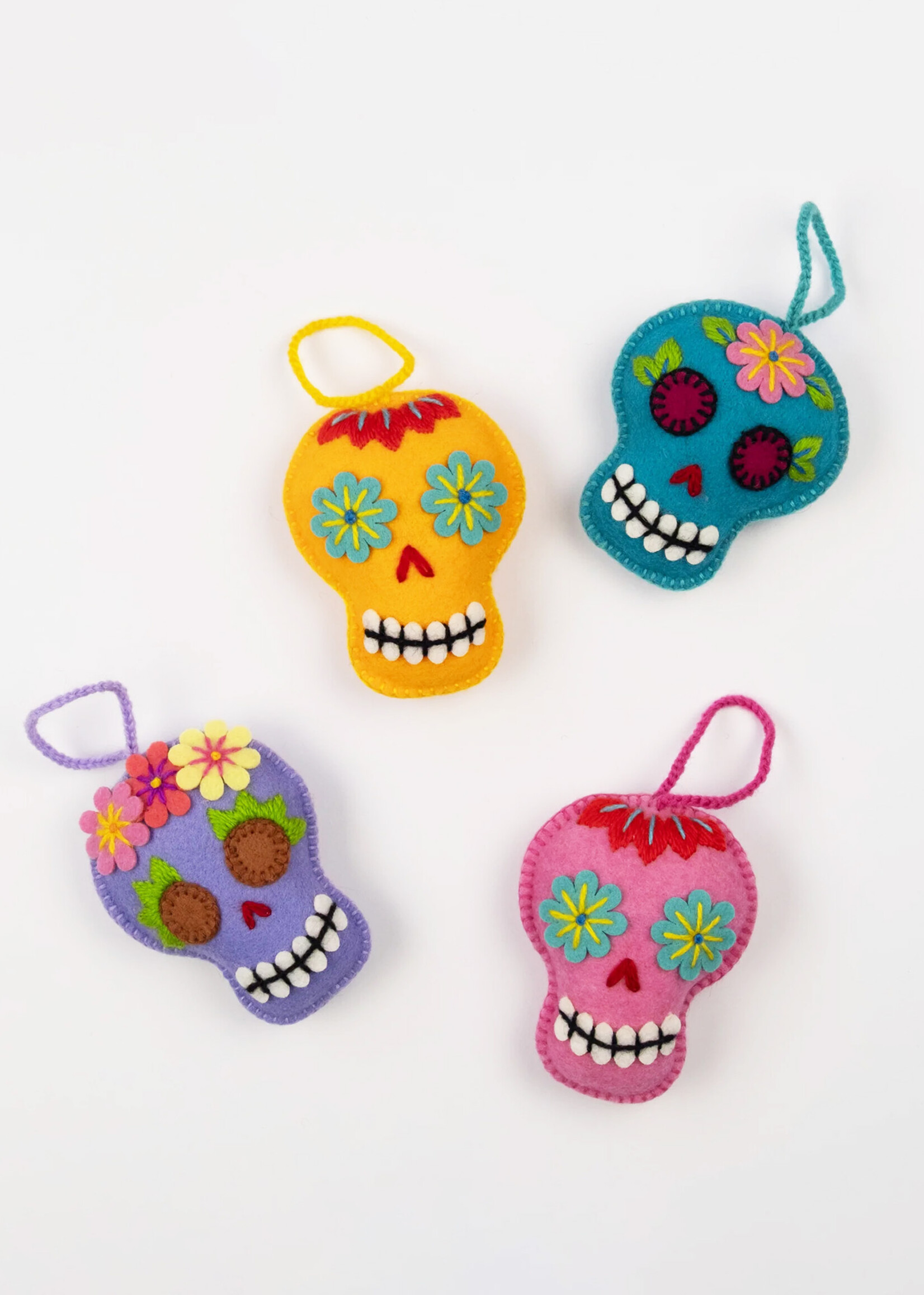 Global Goods Partners Sugar Skull Felt Ornament