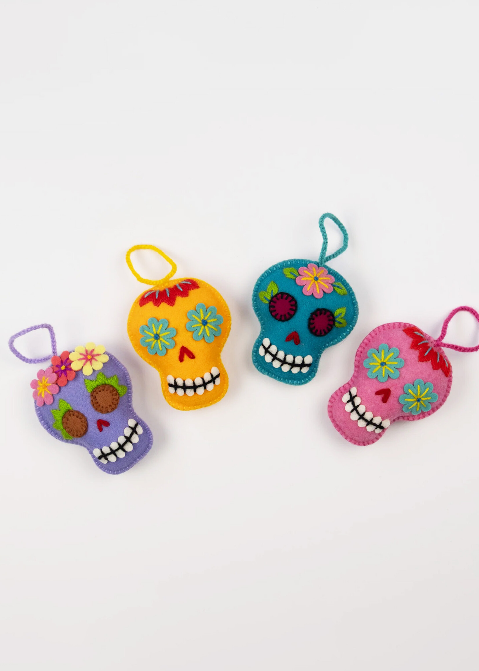 Global Goods Partners Sugar Skull Felt Ornament