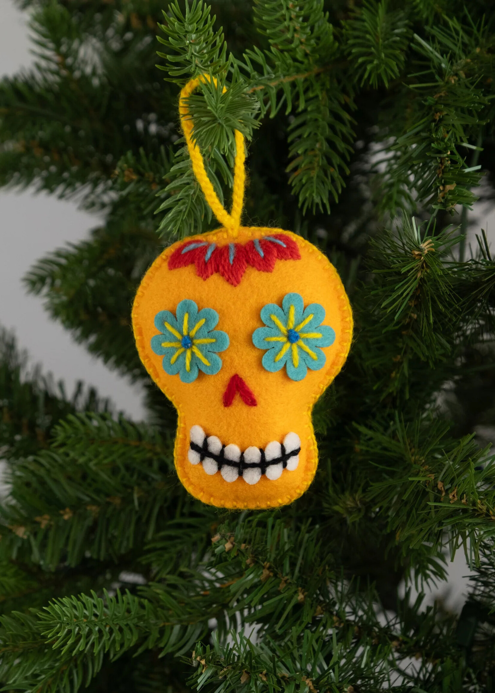 Global Goods Partners Sugar Skull Felt Ornament