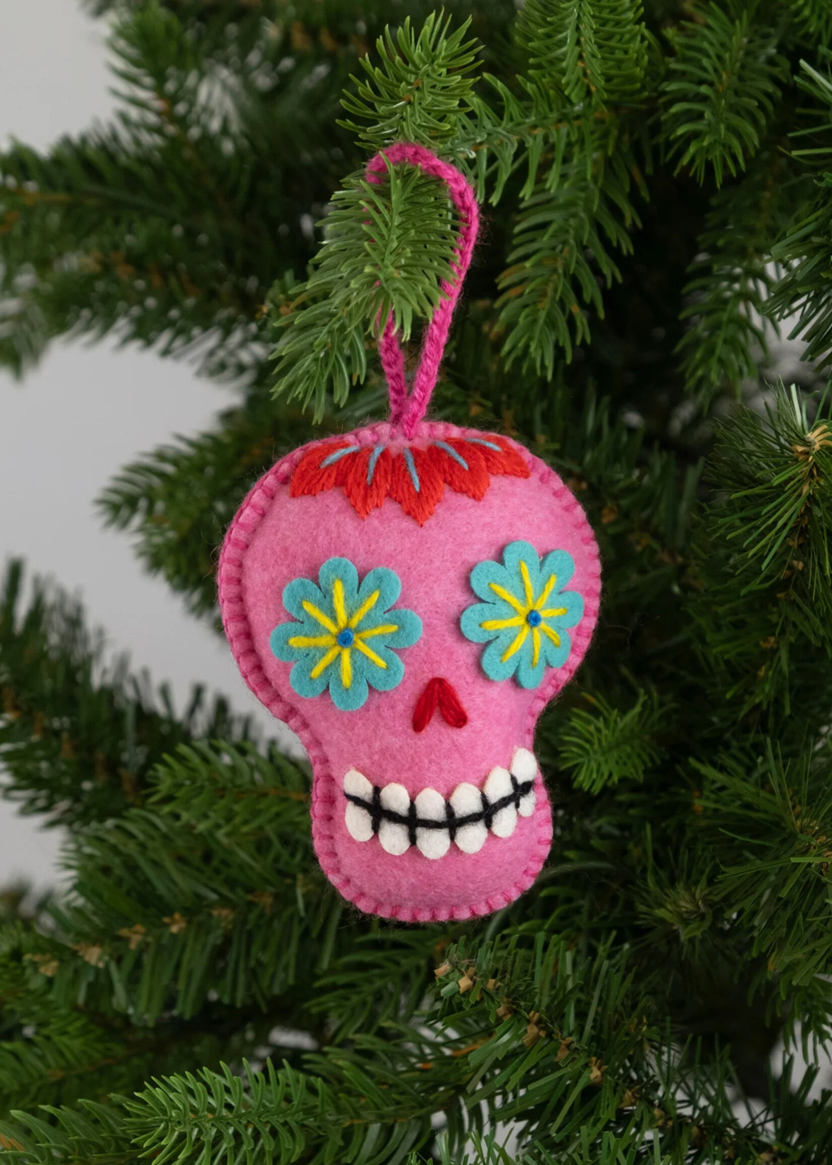 Global Goods Partners Sugar Skull Felt Ornament