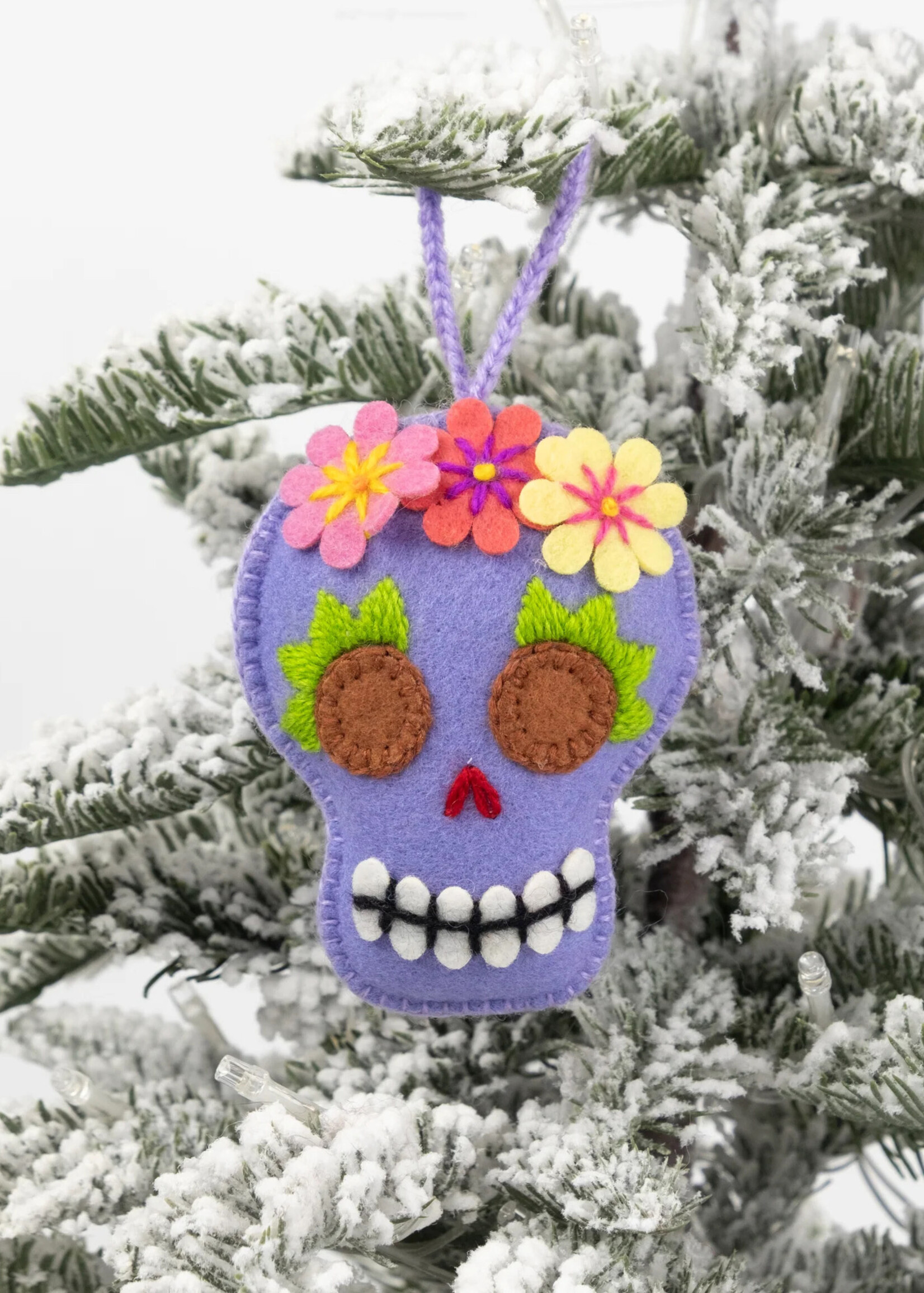 Global Goods Partners Sugar Skull Felt Ornament