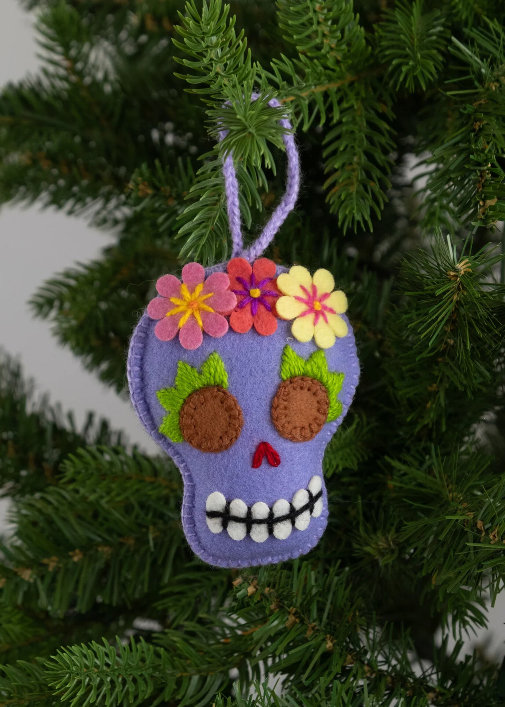 Global Goods Partners Sugar Skull Felt Ornament