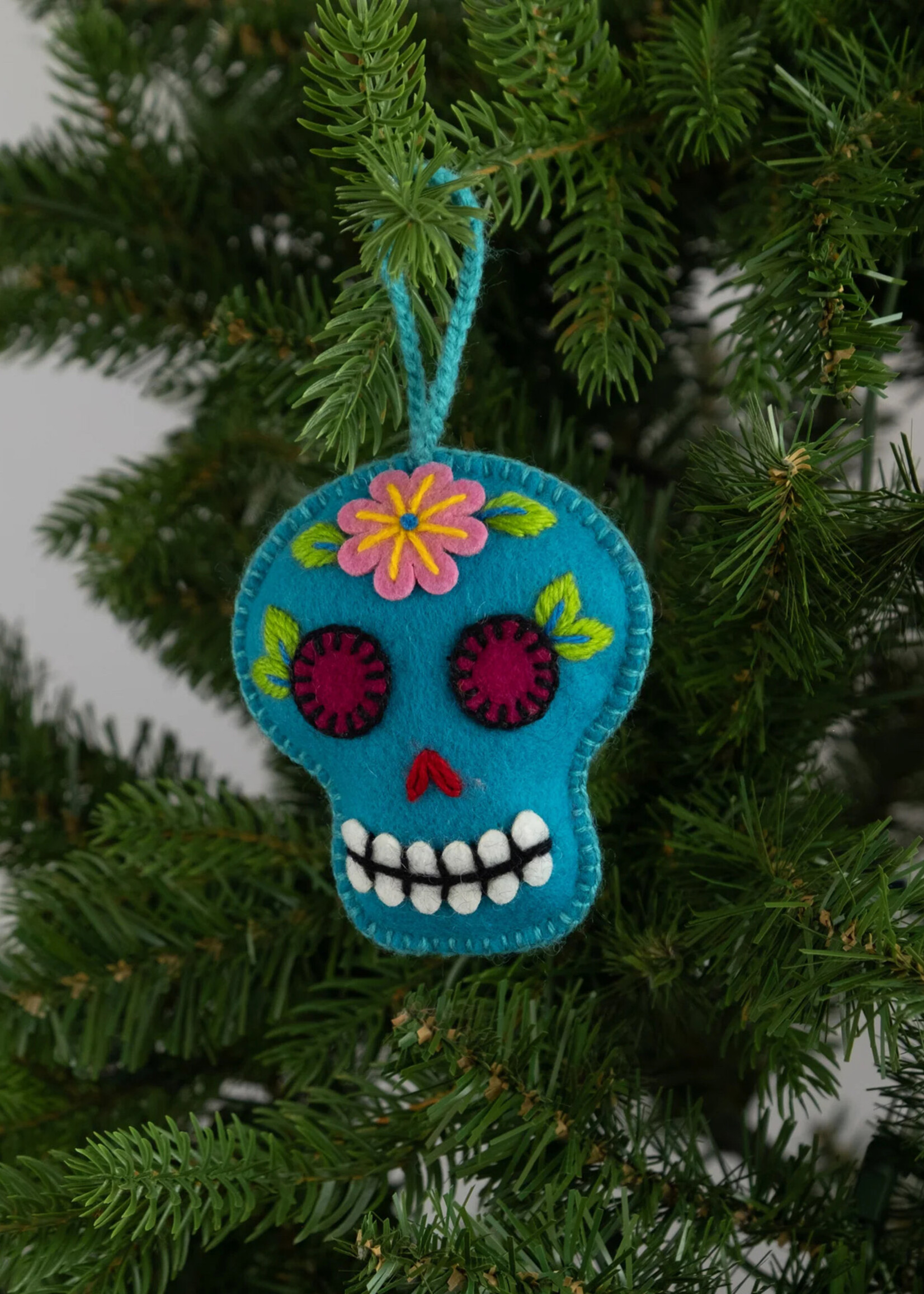 Global Goods Partners Sugar Skull Felt Ornament