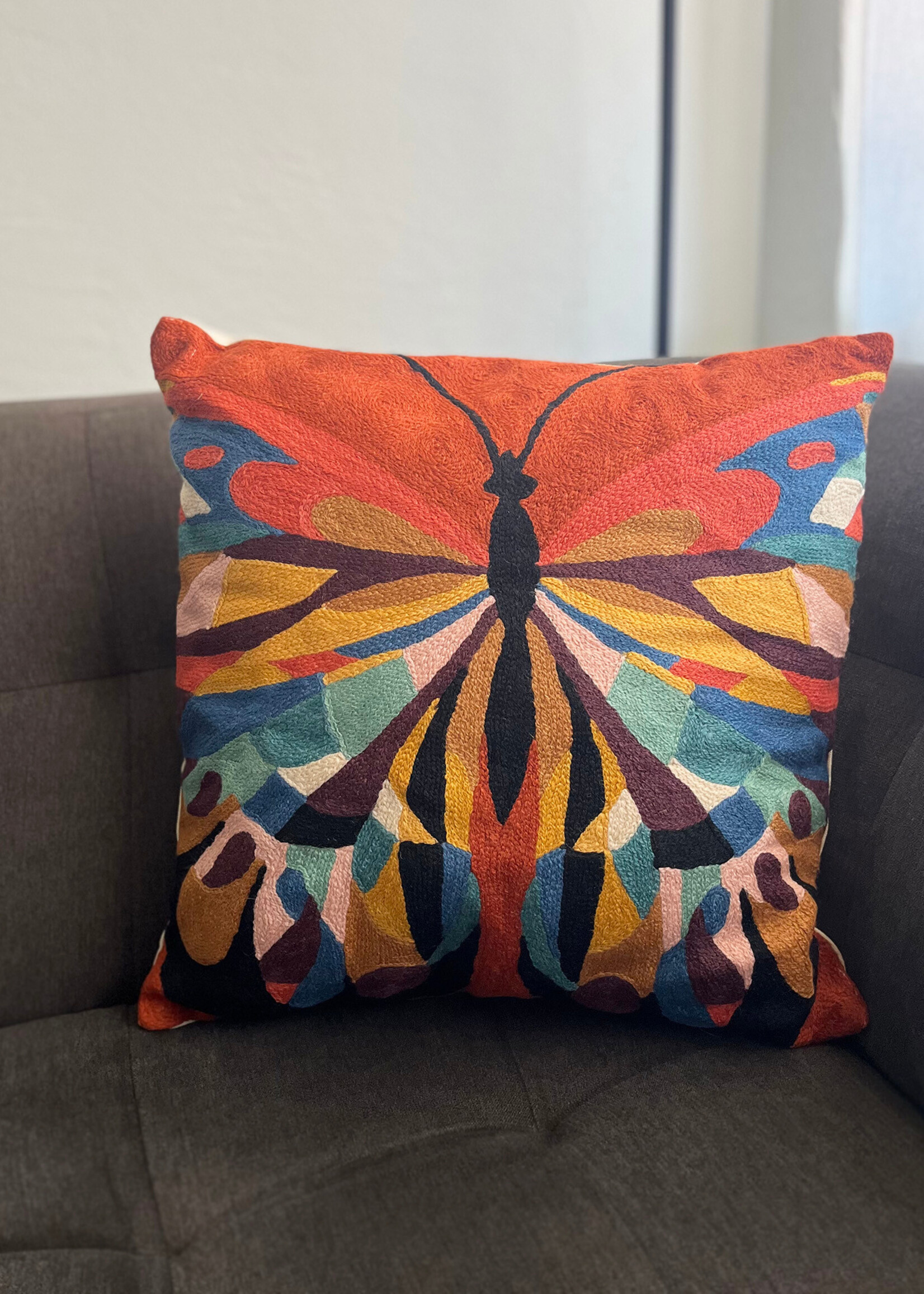 Natural Habitat 18" Art Nouveau Butterfly Throw Pillow