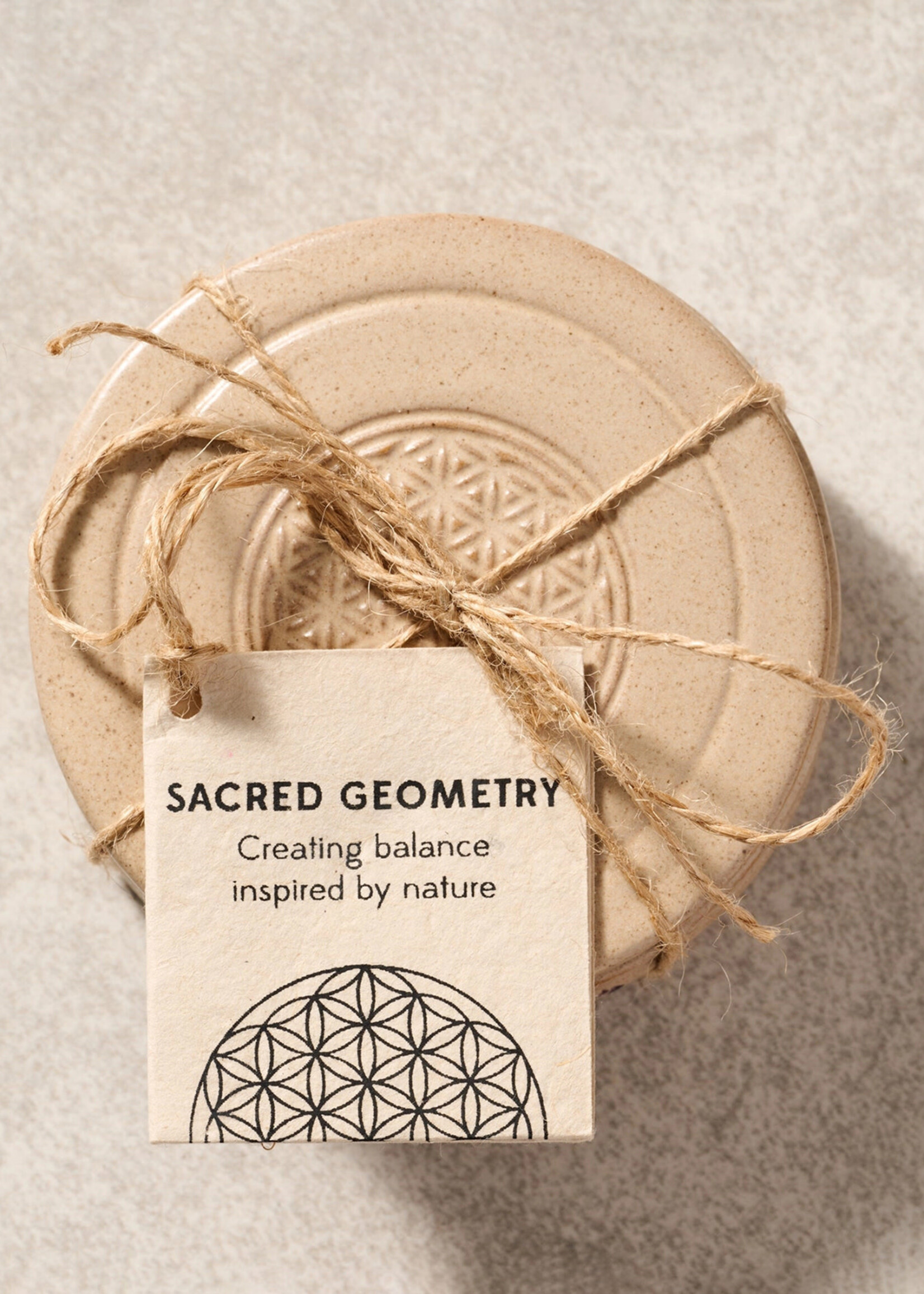 Ten Thousand Villages Sacred Geometry Ceramic Coaster Set