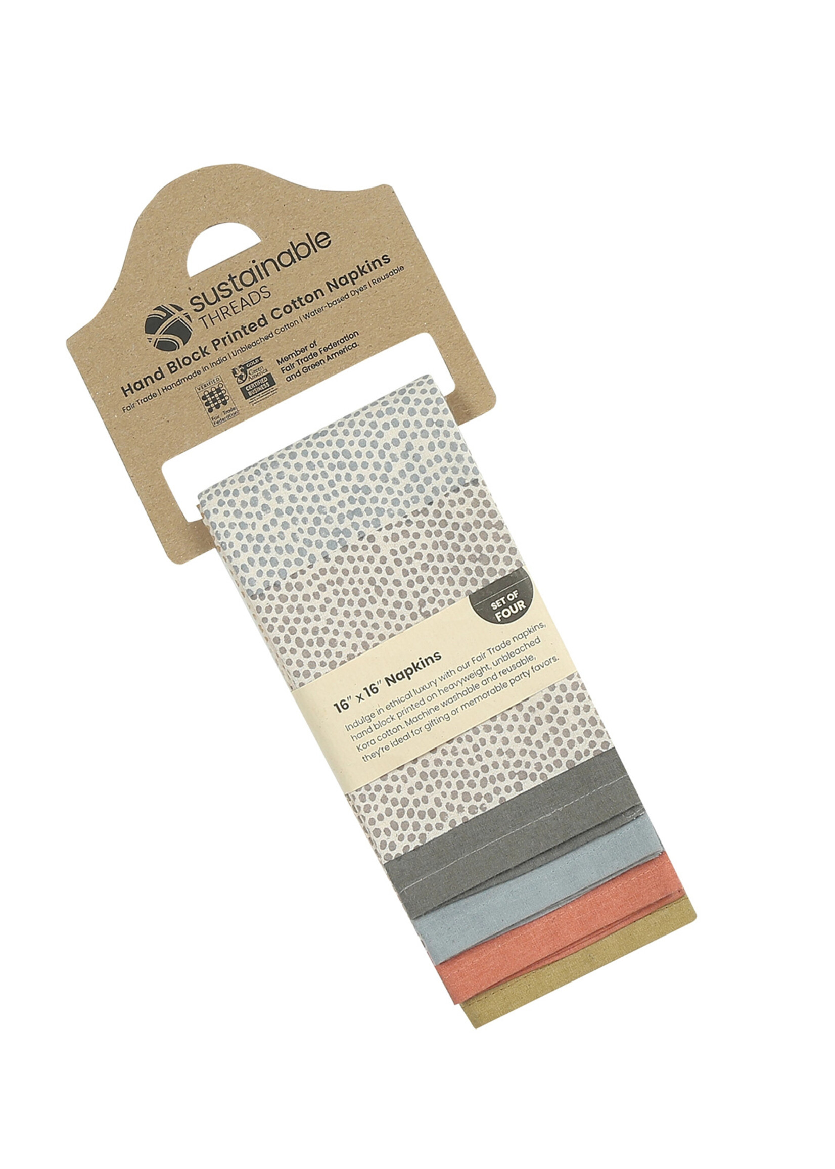 Sustainable Threads Raindrop Reverie Napkins - Set of 4