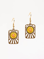 Altiplano xxxBeaded & Brass Sunburst Earrings