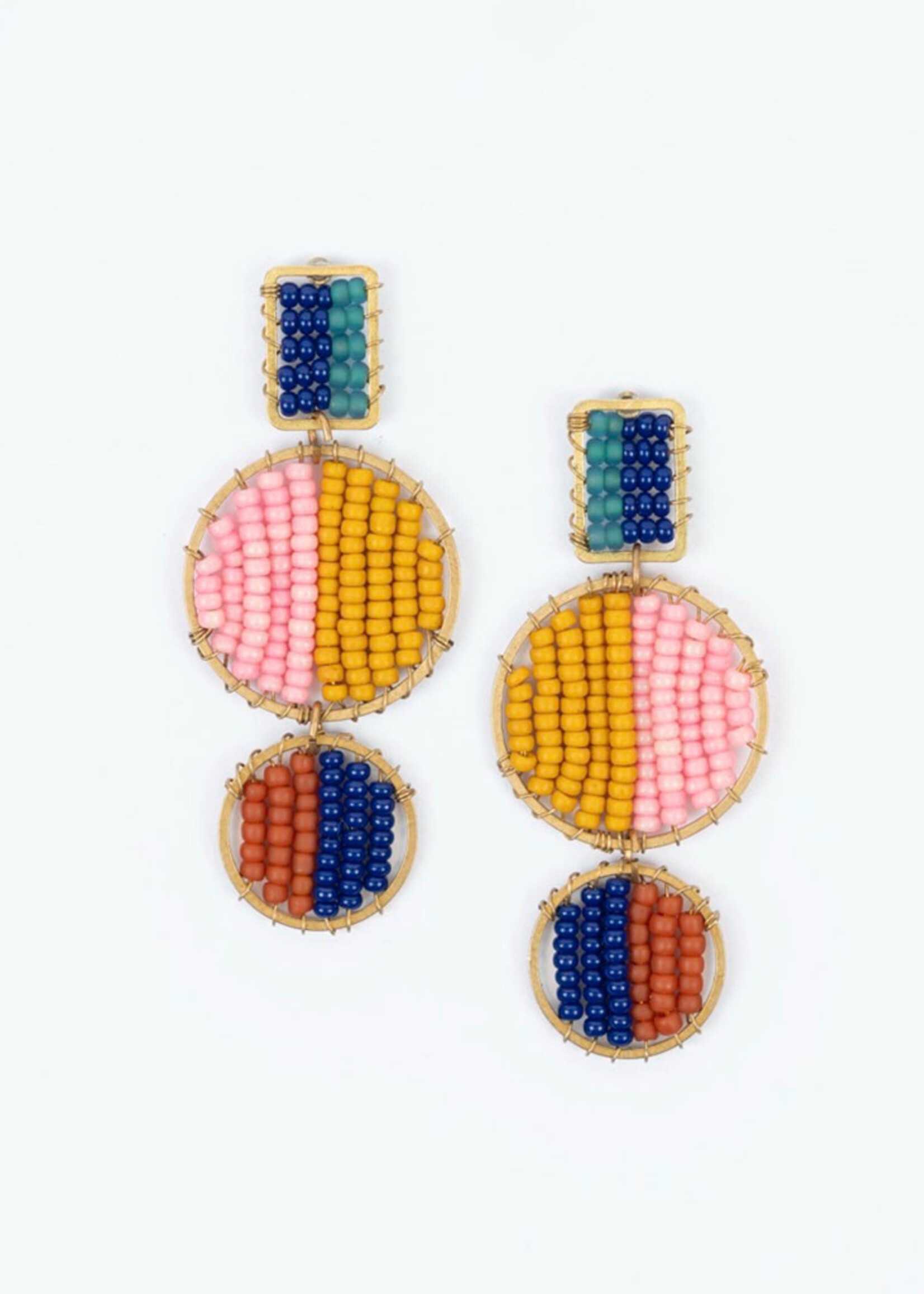 Altiplano Mod Block Beaded Earrings