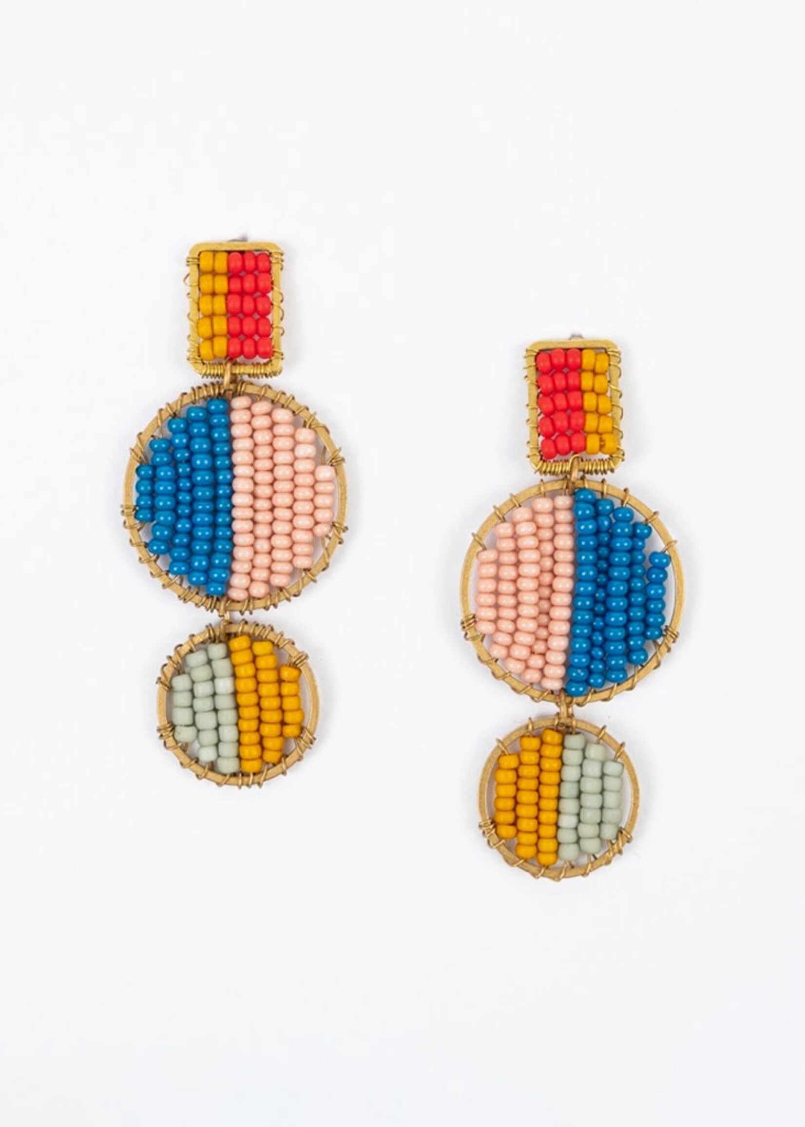 Altiplano Mod Block Beaded Earrings