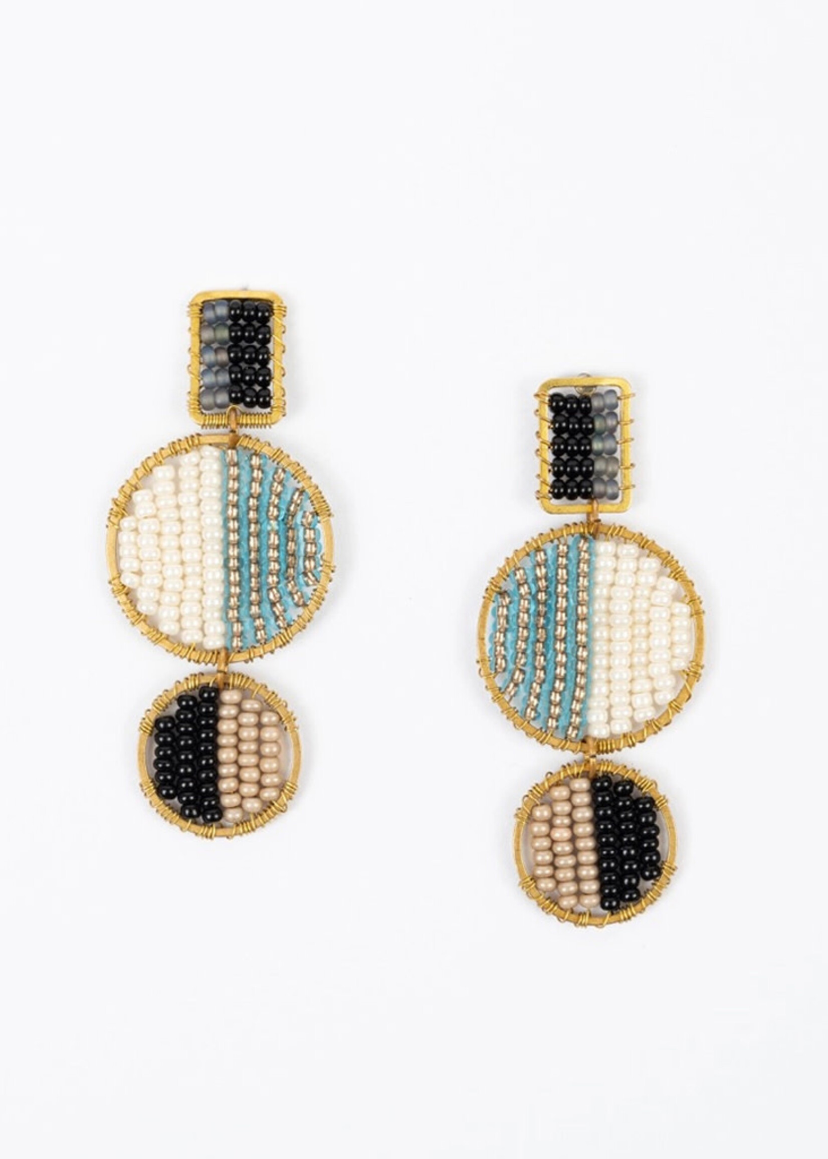 Altiplano Mod Block Beaded Earrings