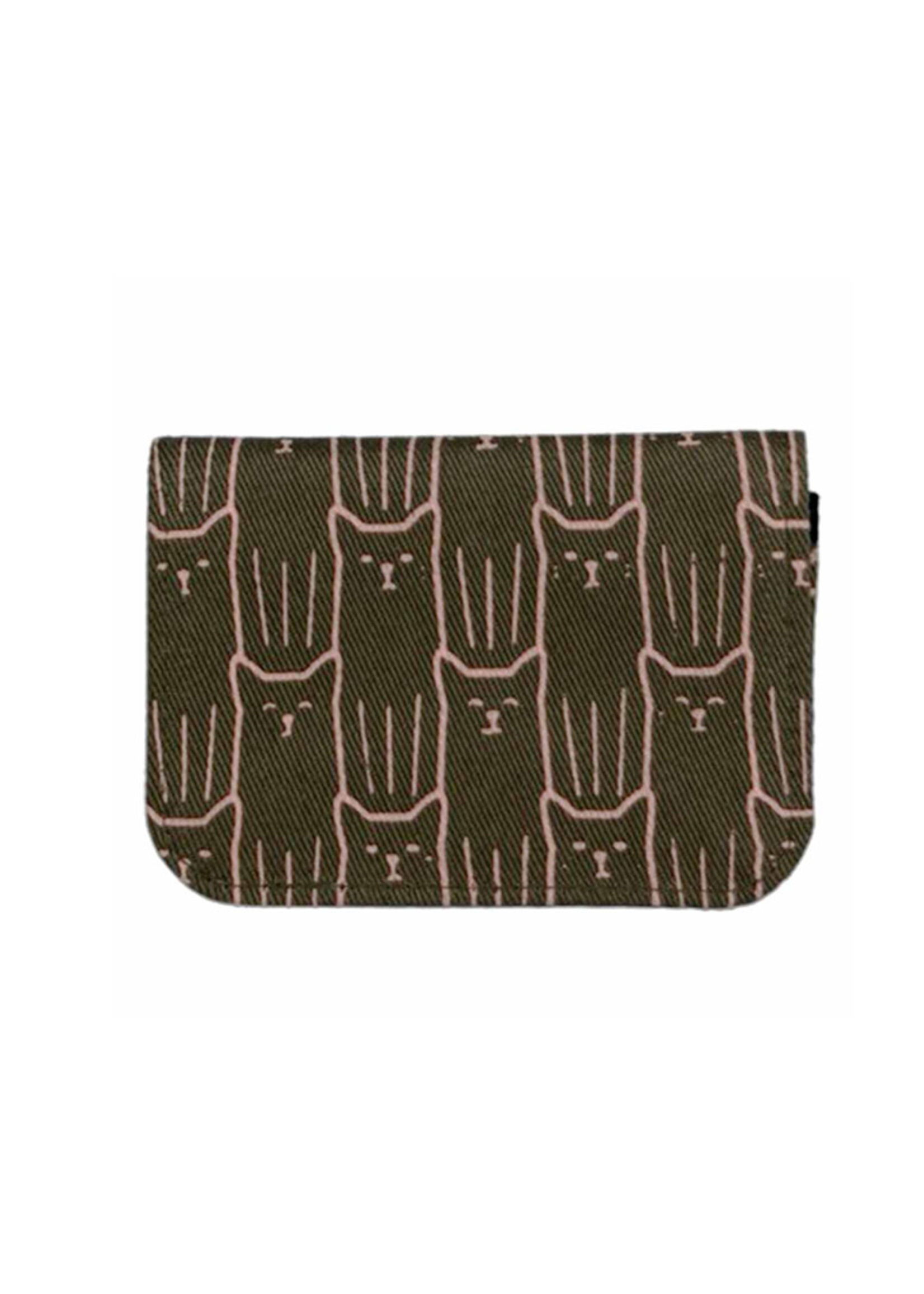 Malia Designs Cat Print Card Holder Wallet - Army Green