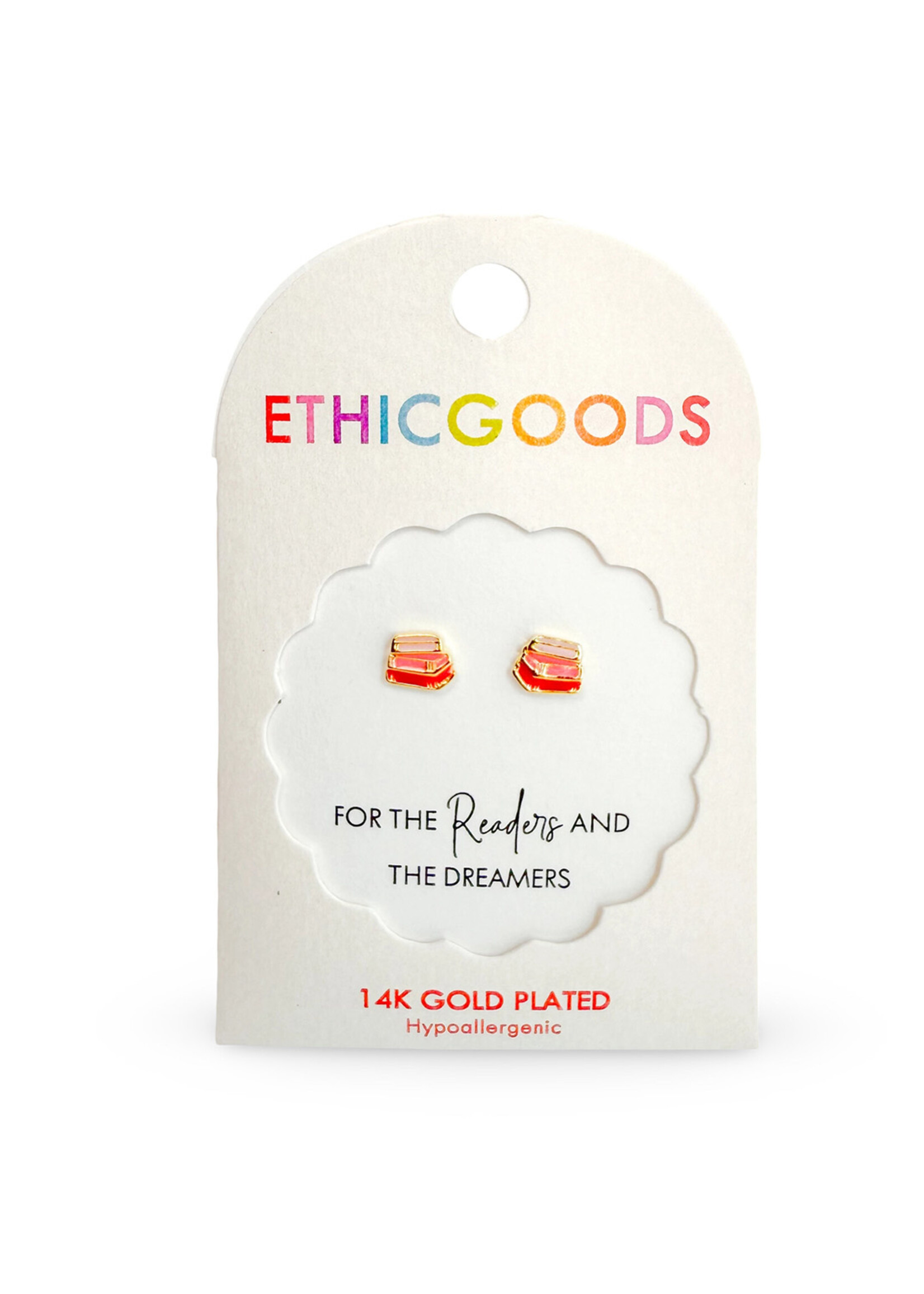 Ethic Goods Tiny Books Stud Earrings