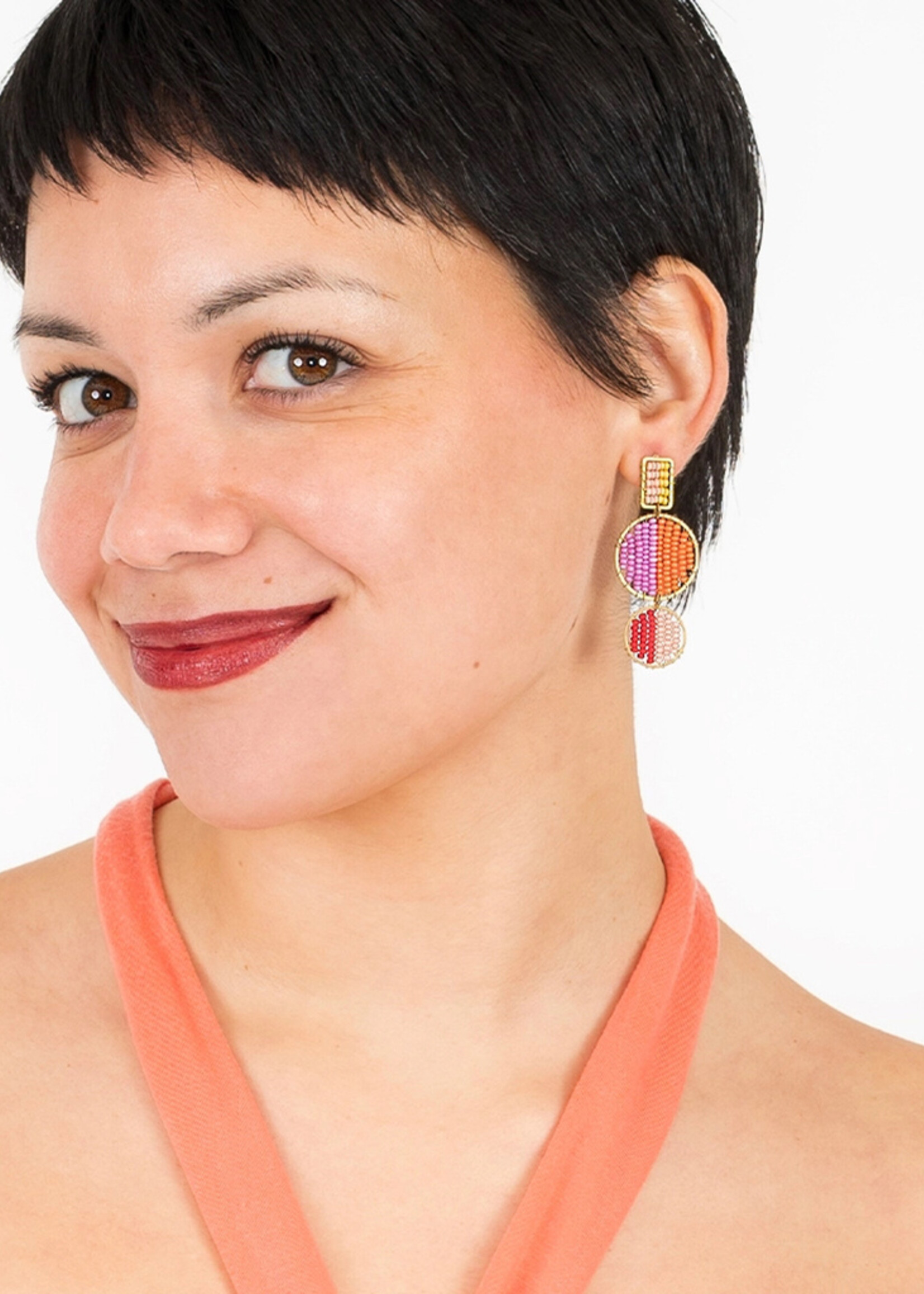 Altiplano Mod Block Beaded Earrings