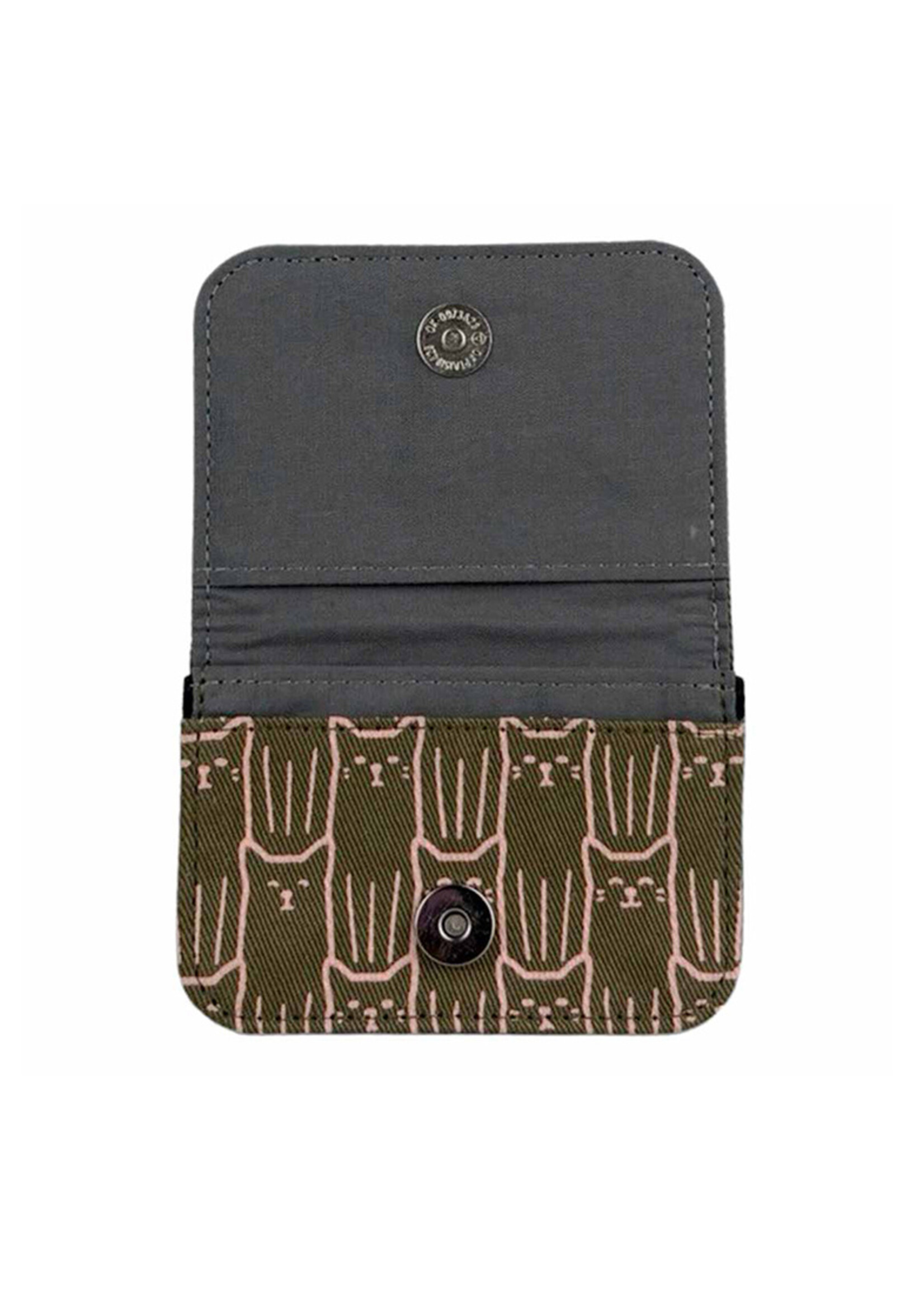 Malia Designs Cat Print Card Holder Wallet - Army Green