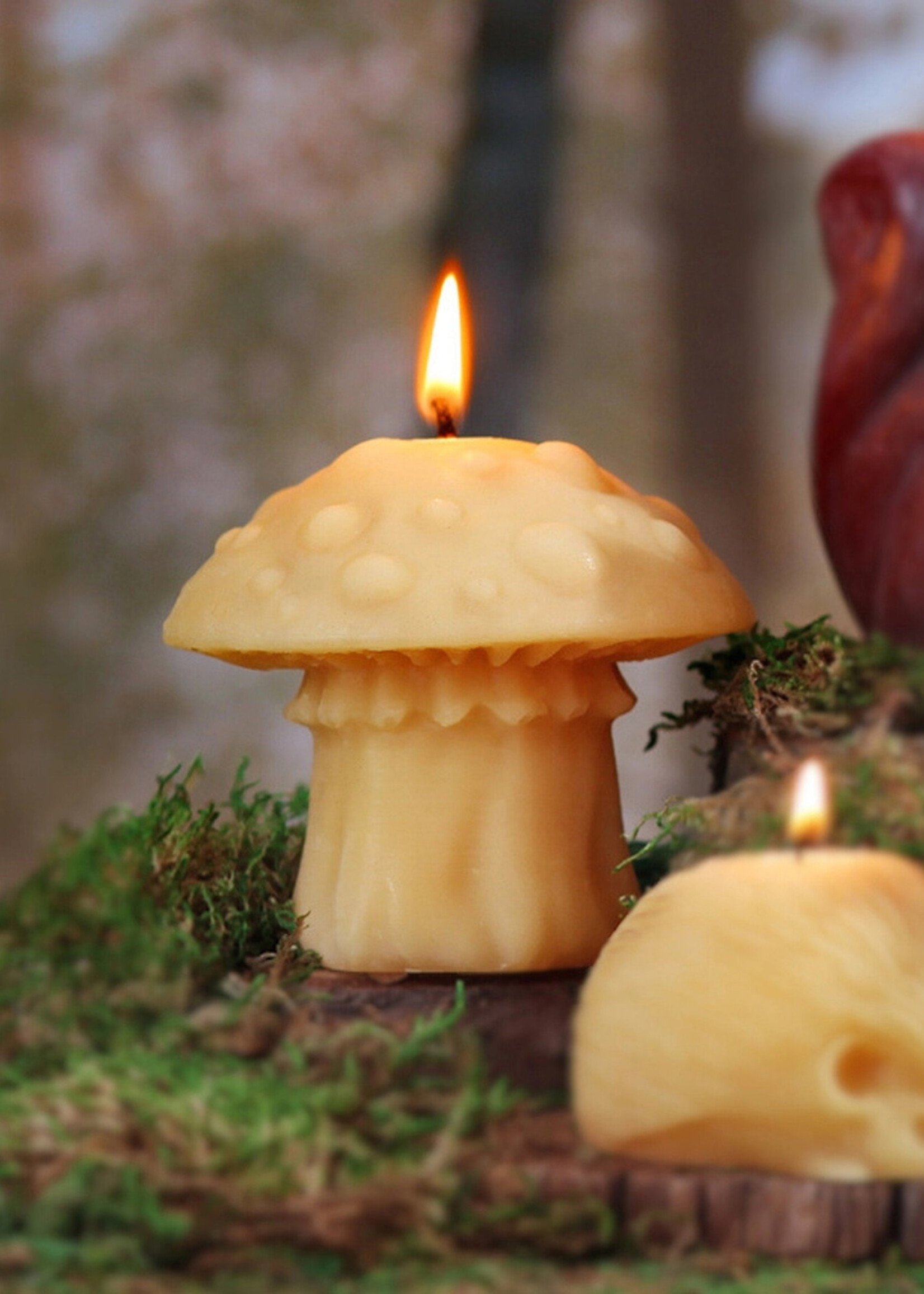 Big Dipper Waxs Works FINAL SALE - Amanita Mushroom Beeswax Candle