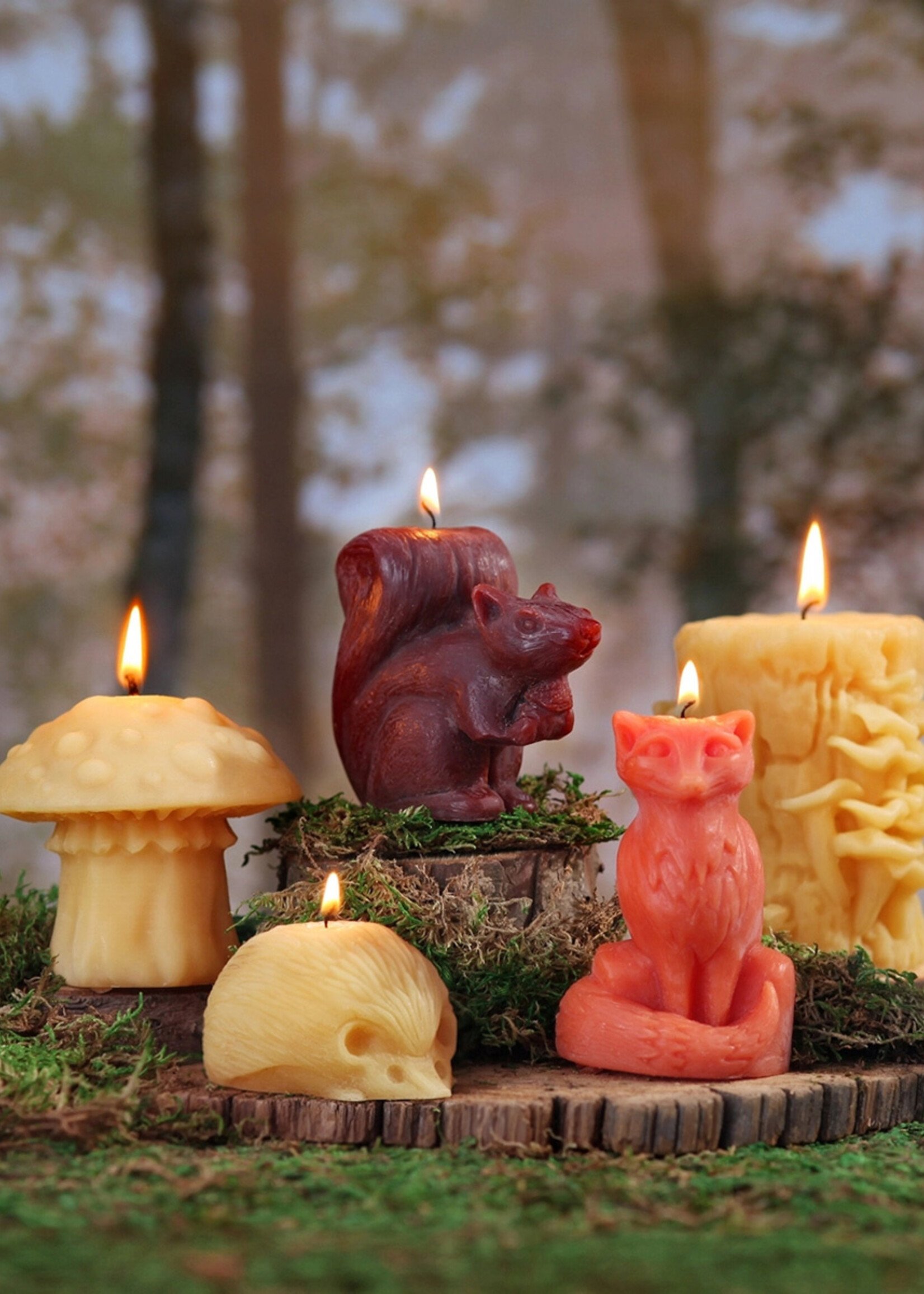 Big Dipper Waxs Works Amanita Mushroom Beeswax Candle