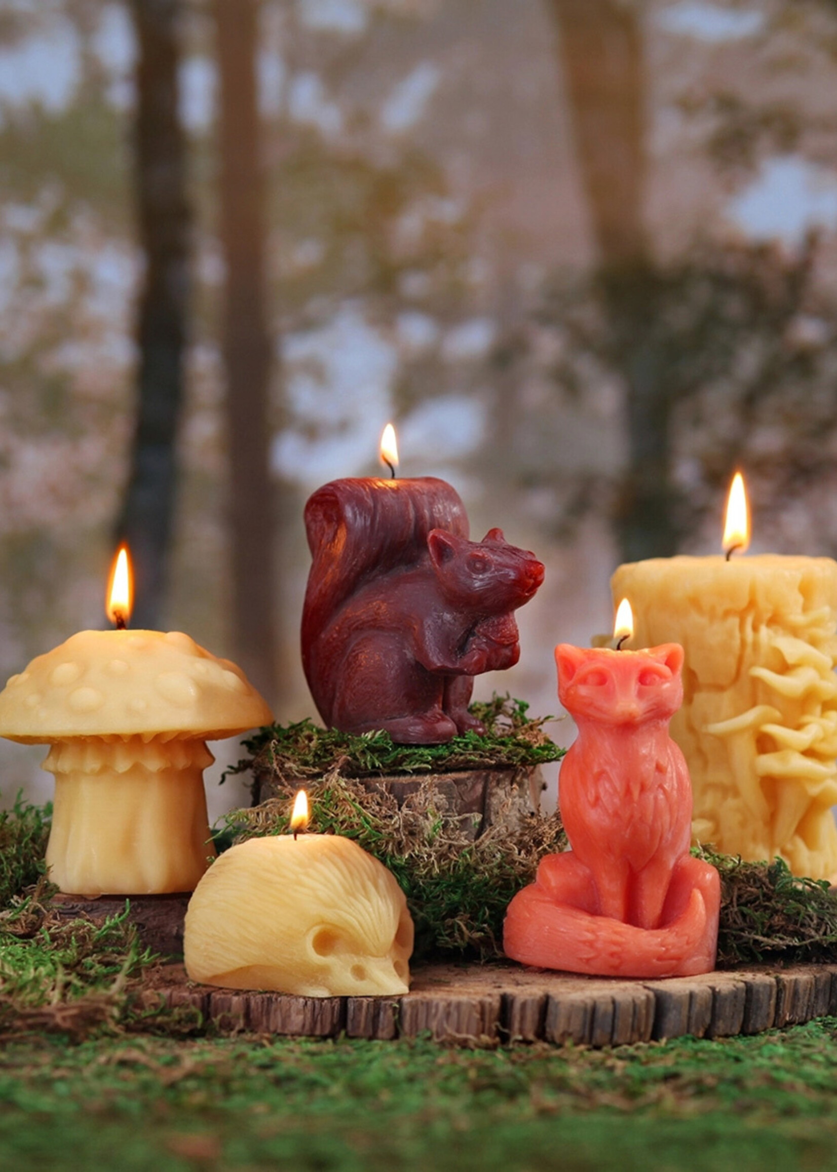 Big Dipper Waxs Works FINAL SALE - Amanita Mushroom Beeswax Candle