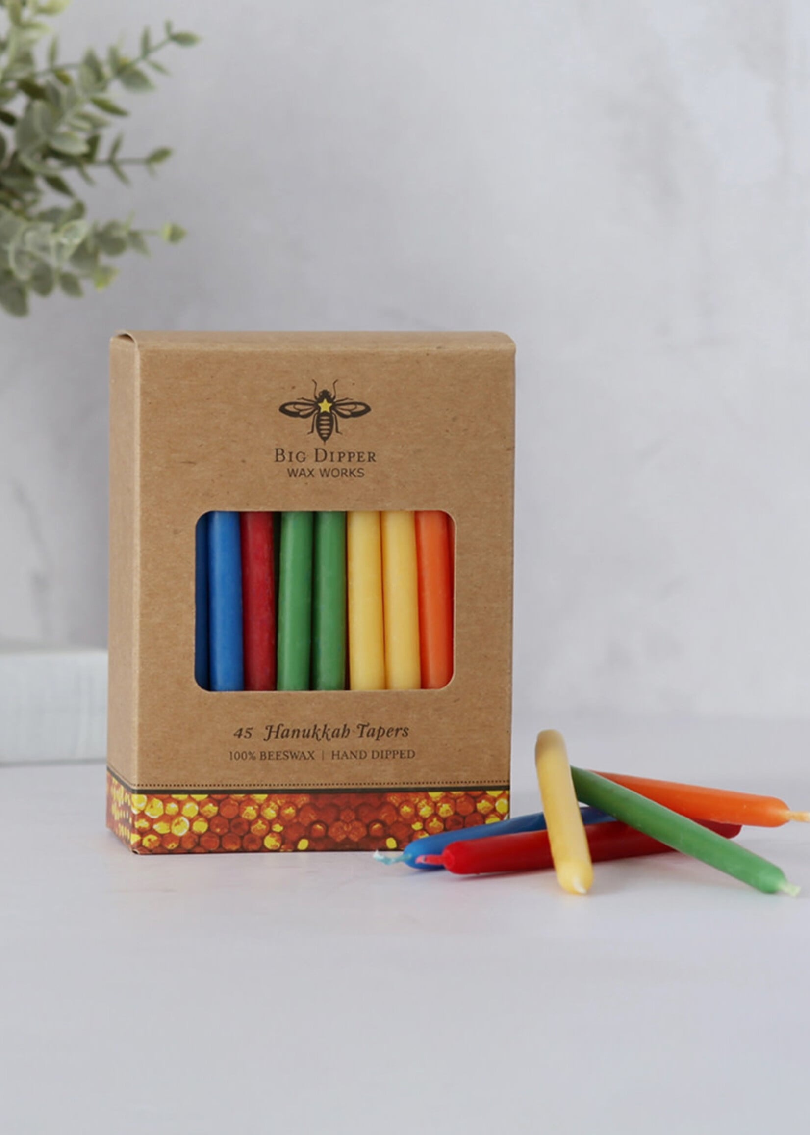 Big Dipper Wax Works Beeswax Hanukkah Candles - Multi-Colored