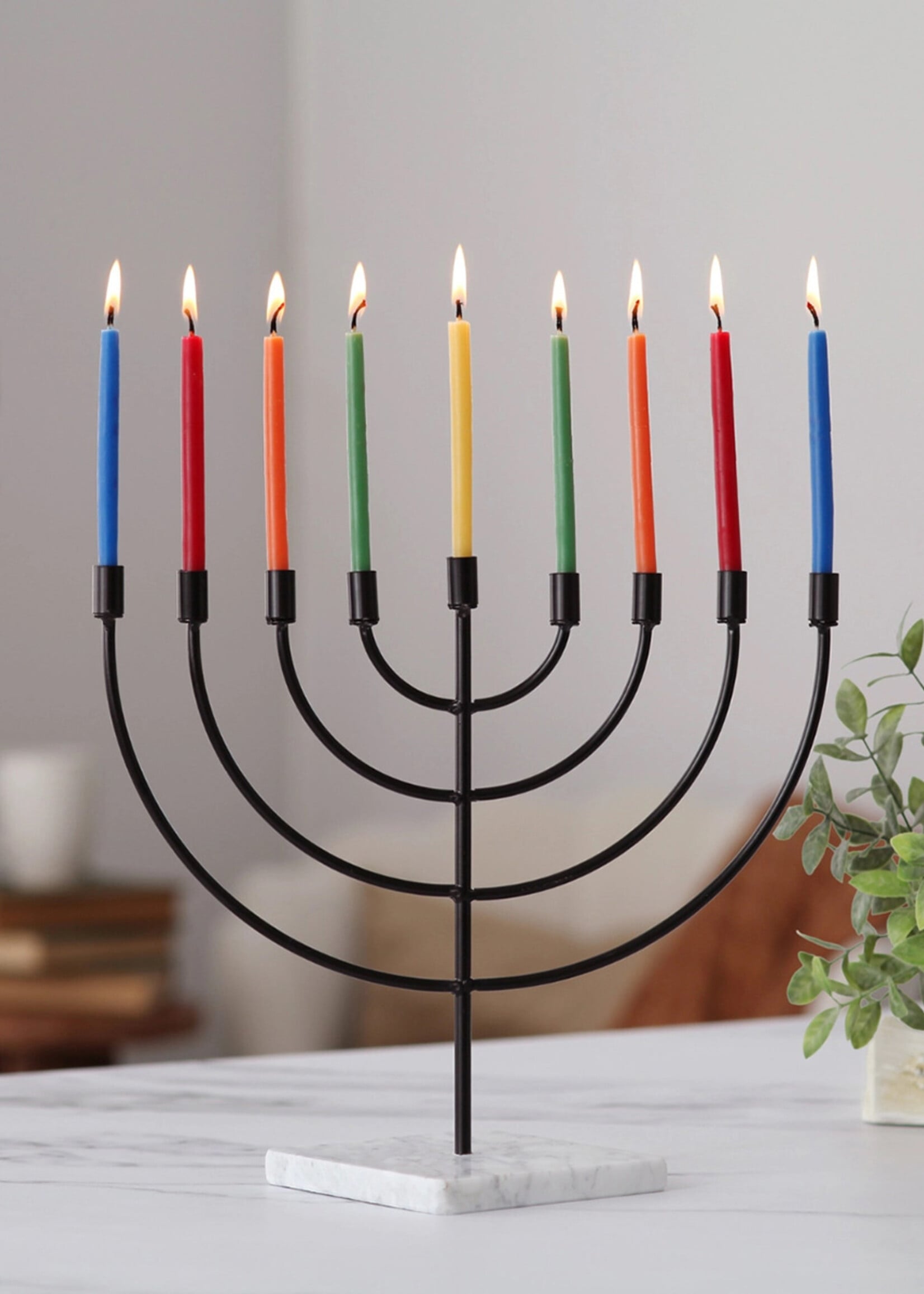 Big Dipper Wax Works Beeswax Hanukkah Candles - Multi-Colored