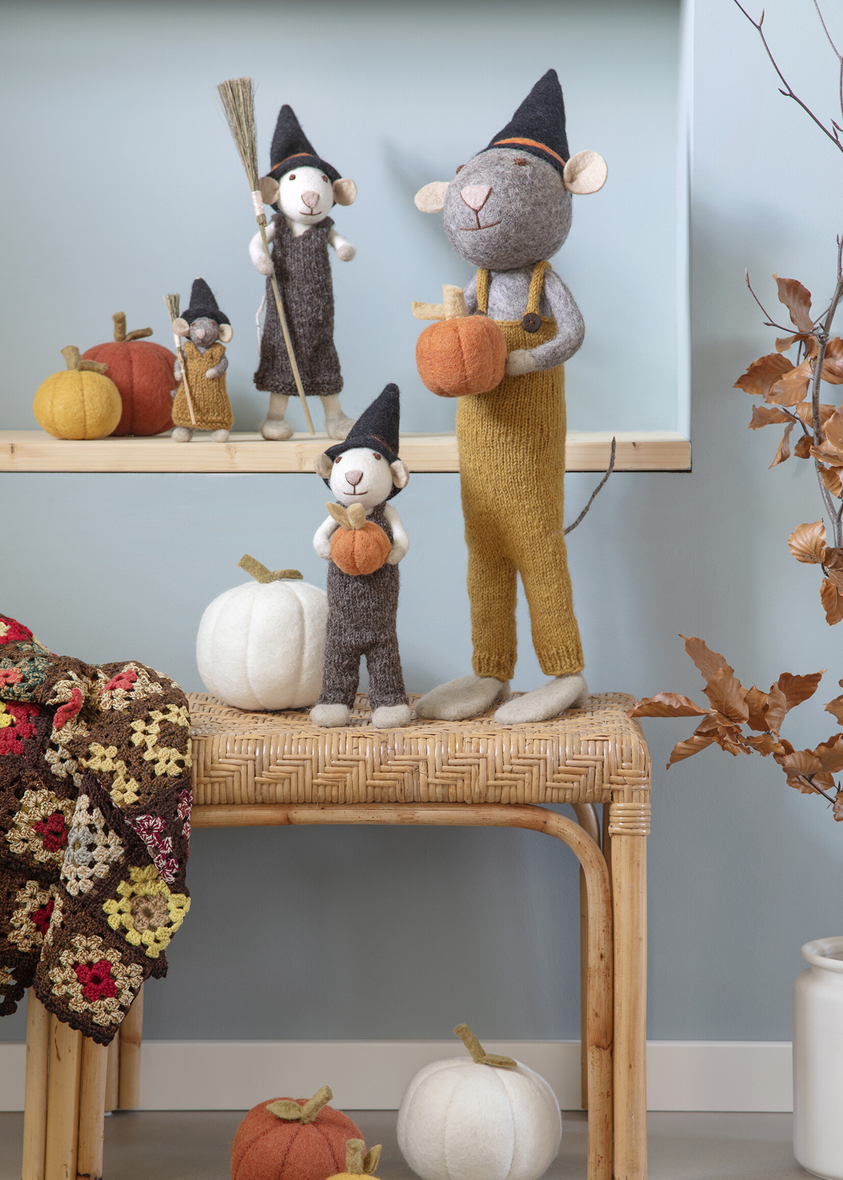 Gry and Sif Yellow Felt Pumpkin